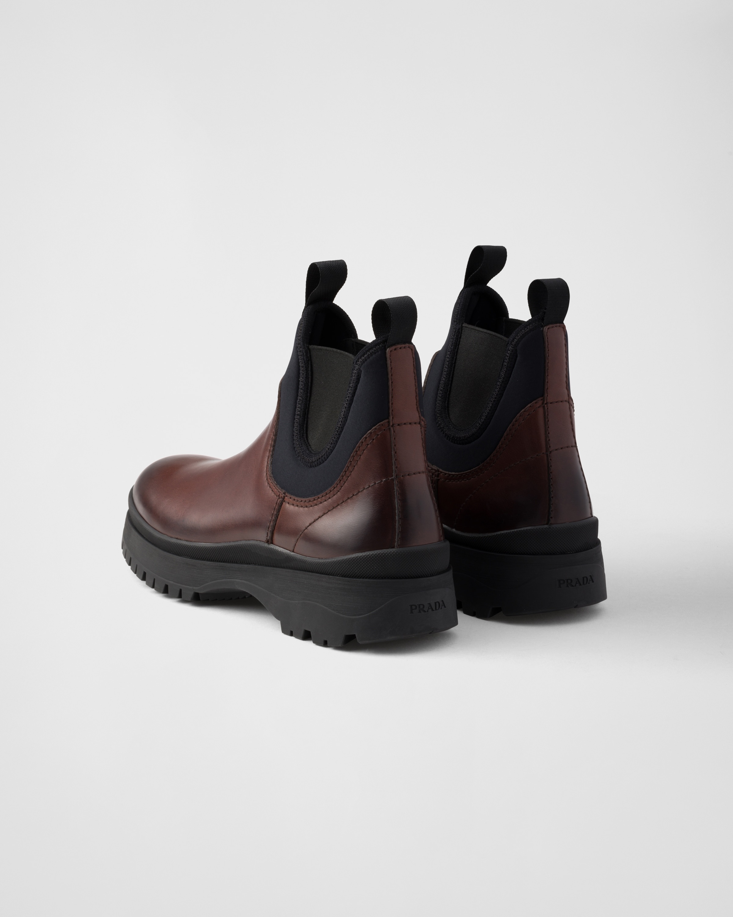 Leather and stretch fabric Chelsea boots - 5