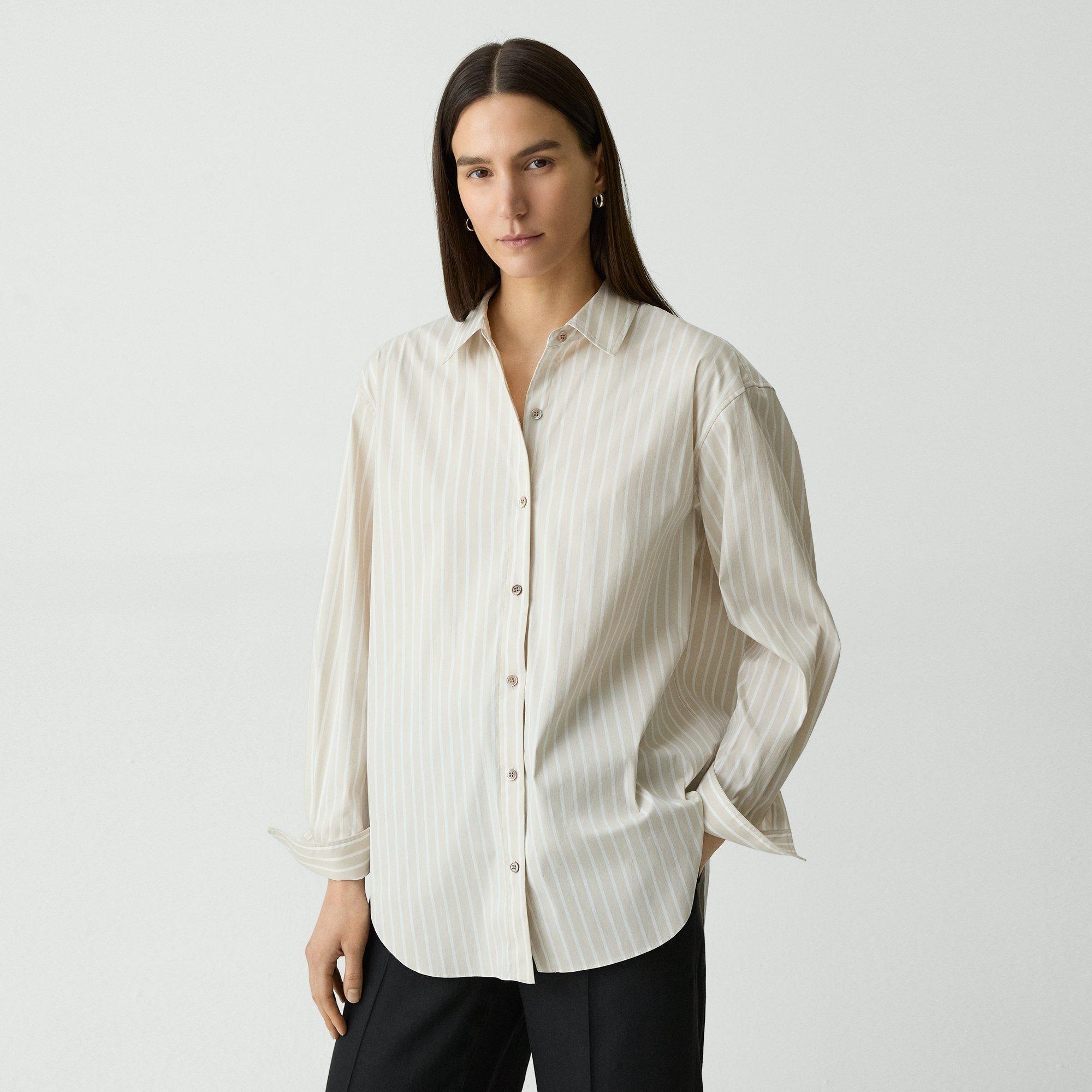 Boyfriend Shirt in Striped Cotton-Blend - 3