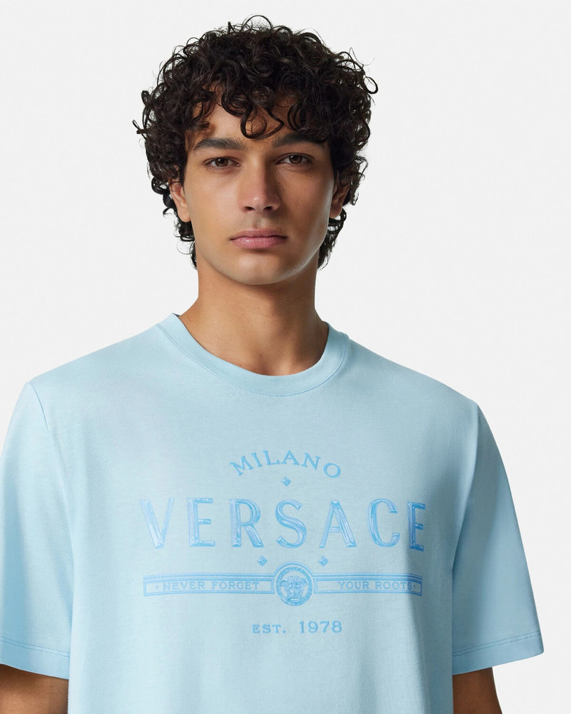 절대 잊어 버립니다 Versace 로고 티셔츠 3