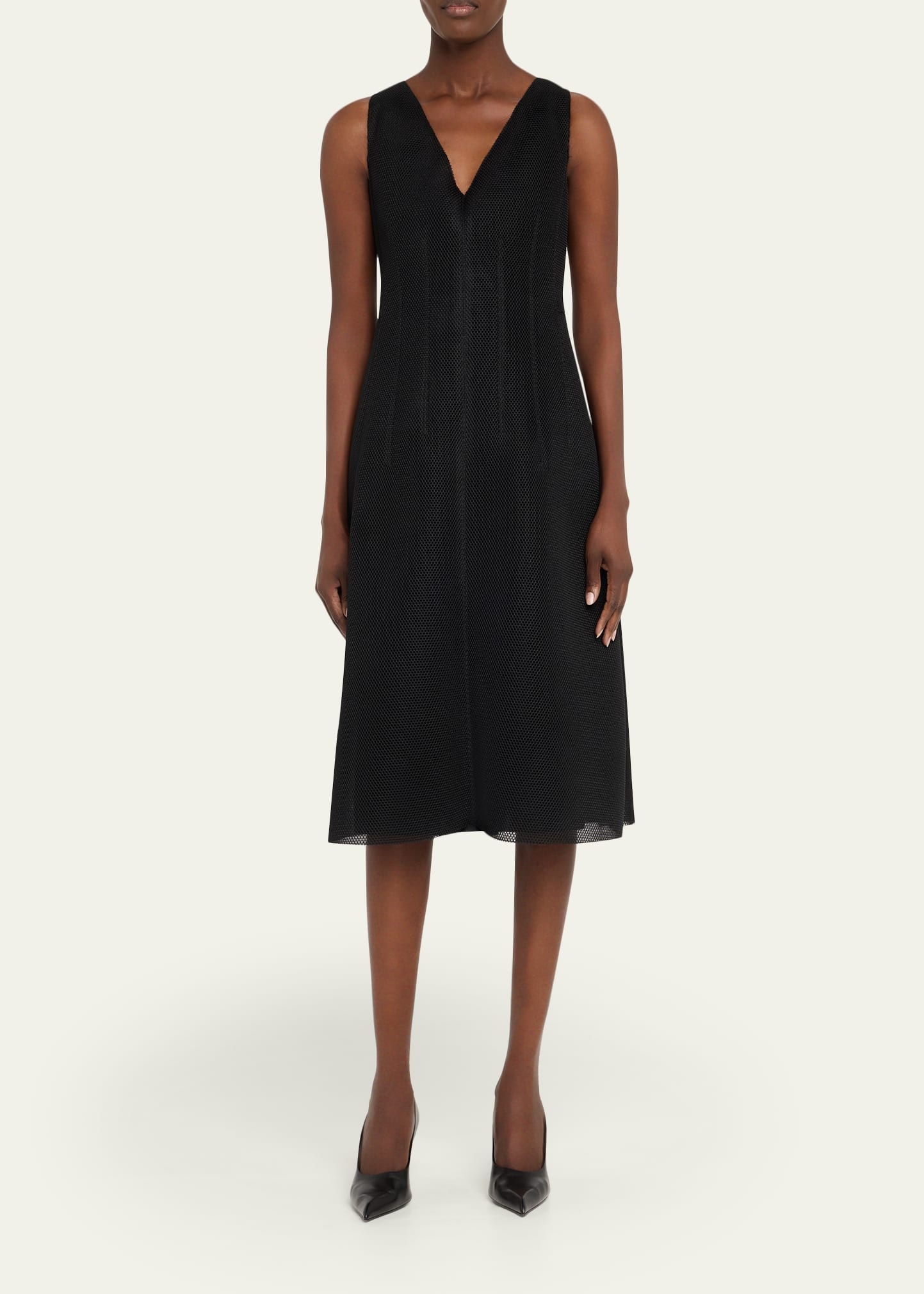 Techno Grid V-Neck Midi DressI - 2