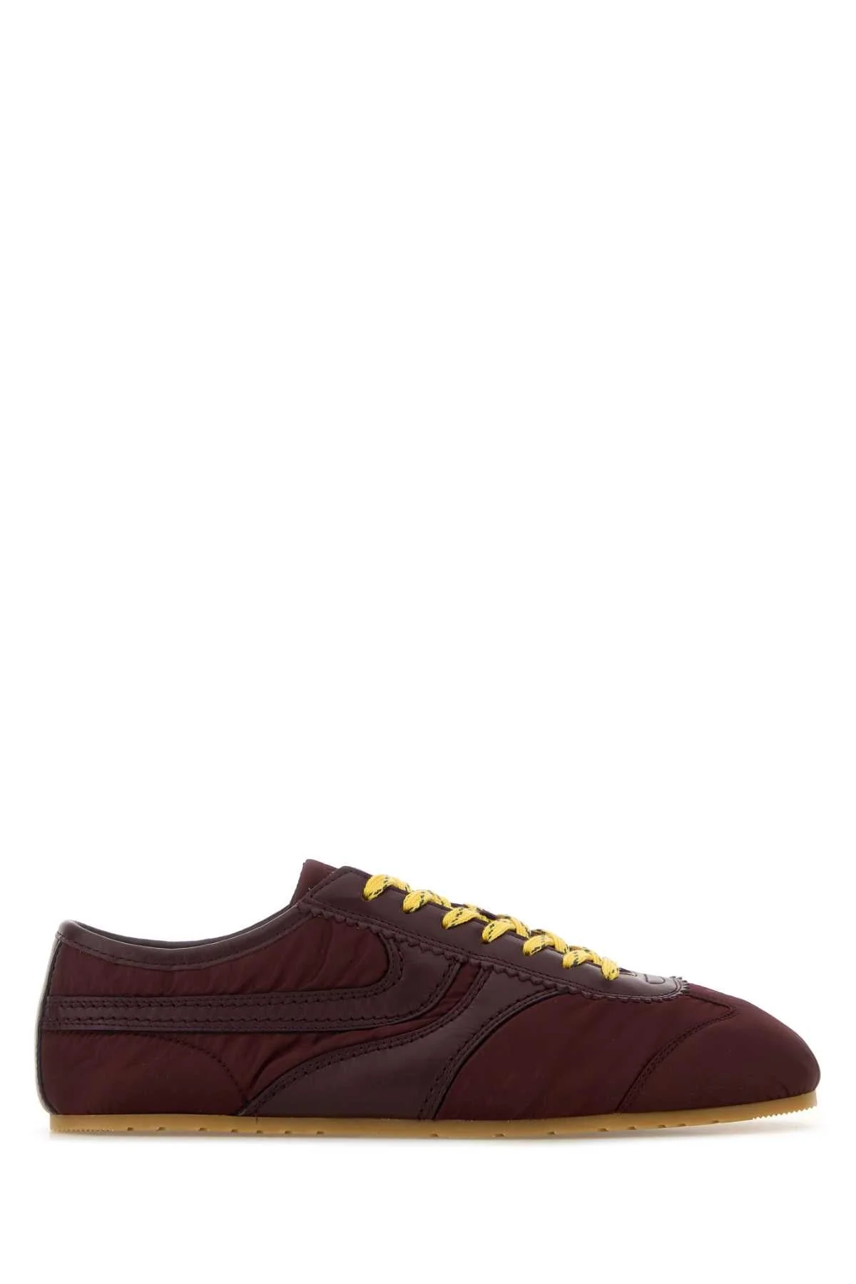 Dries Van Noten Men Burgundy Fabric Sneakers - 1