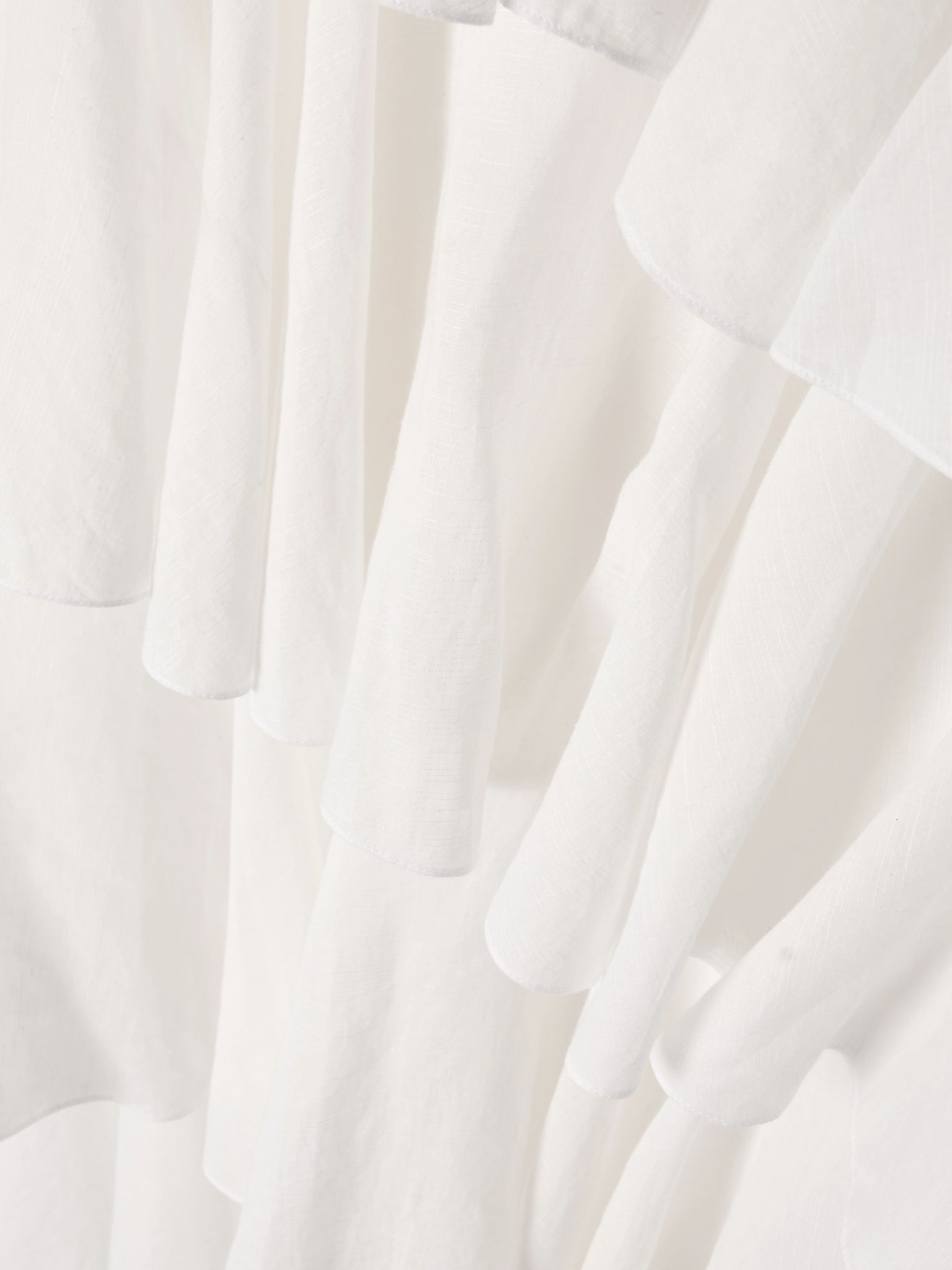 Tiered asymmetric cotton midi skirt White - 5