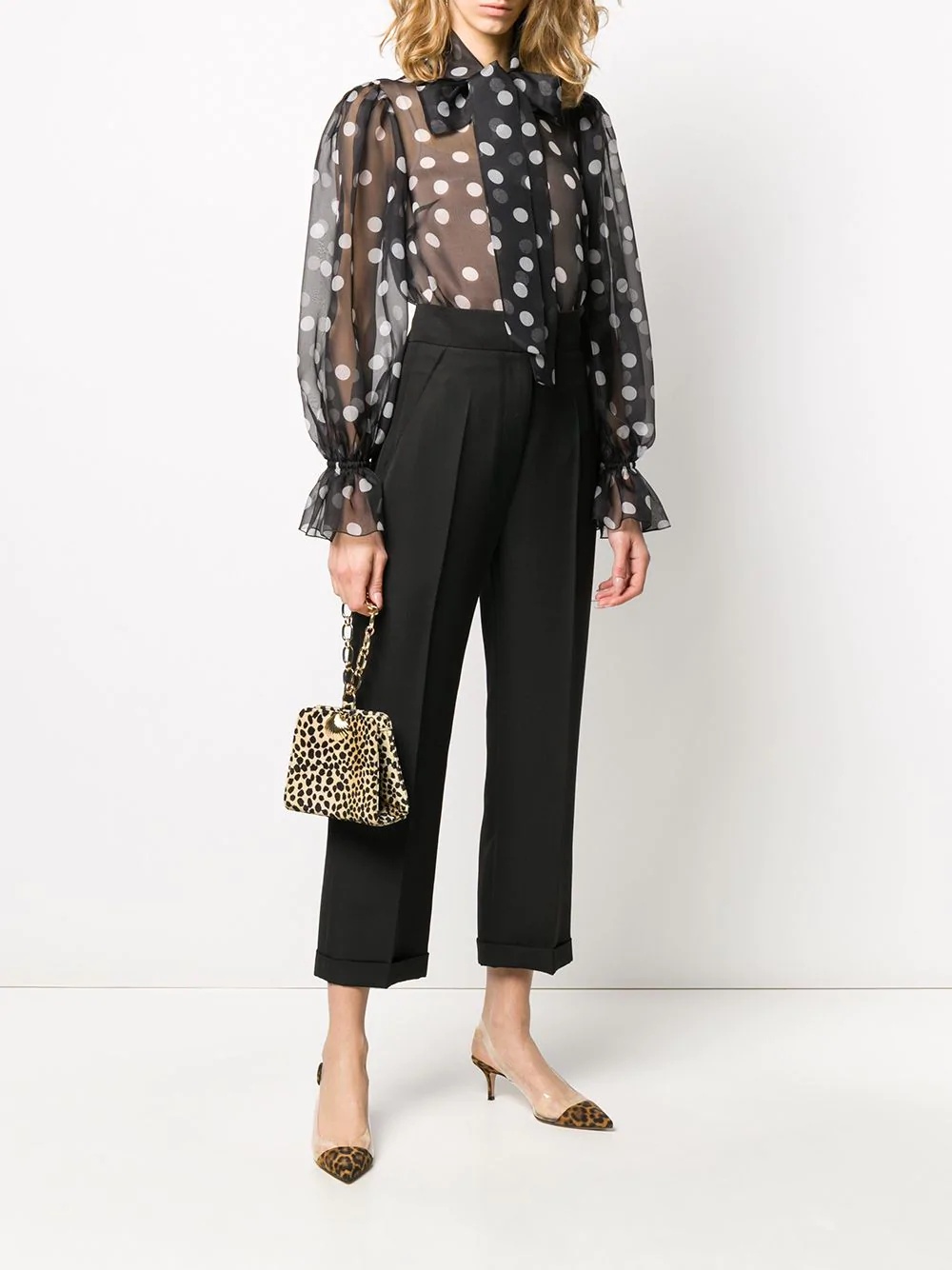 chiffon polka dot blouse - 2