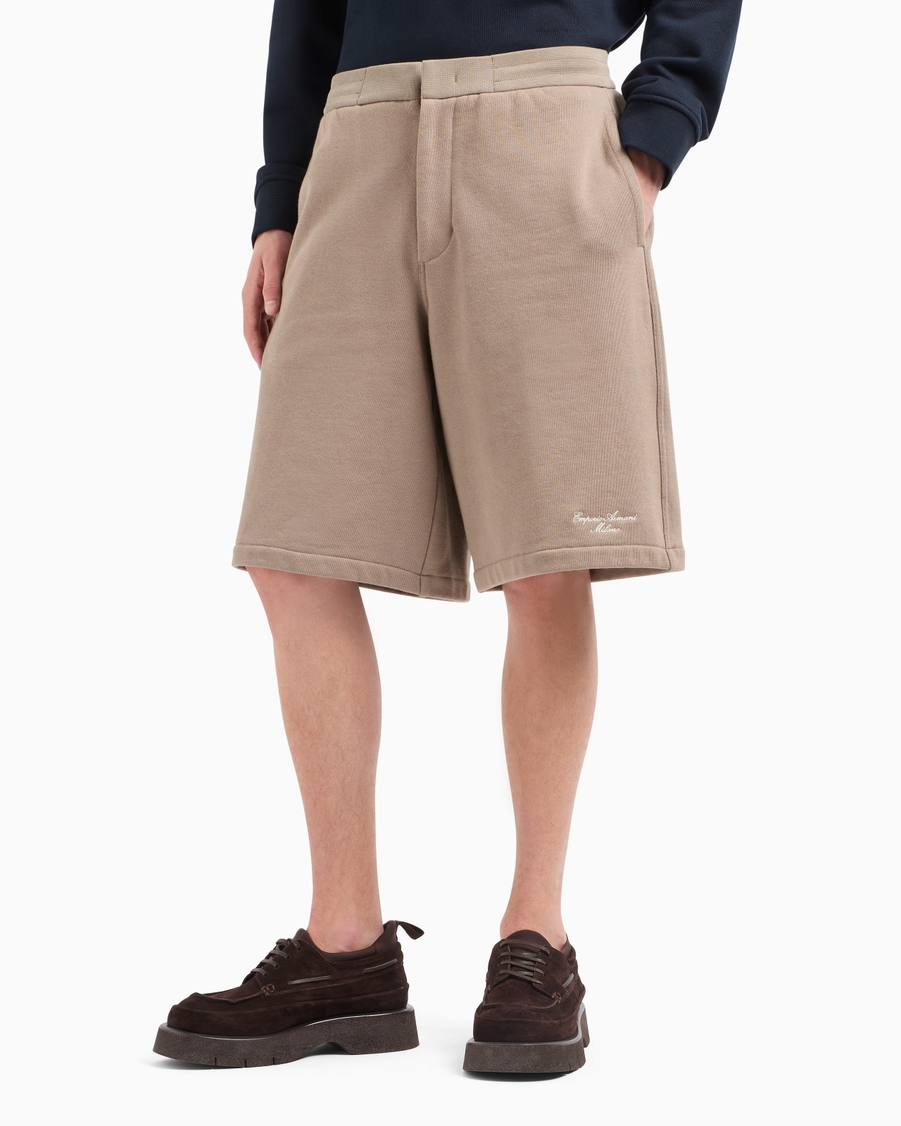 FRENCH TERRY JERSEY BERMUDA SHORTS WITH LOGO EMBROIDERY - 2