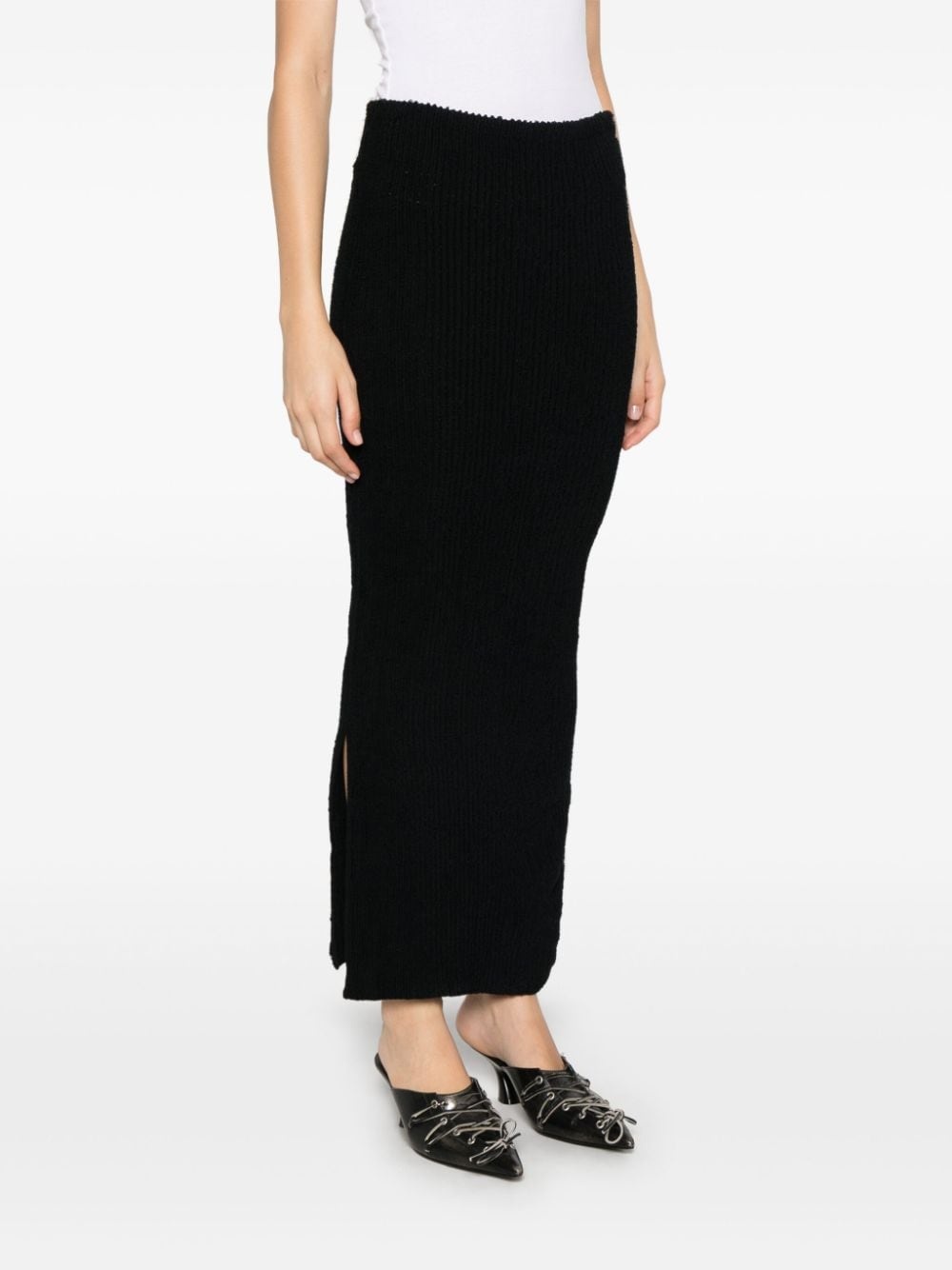 ribbed-knit midi skirt - 3