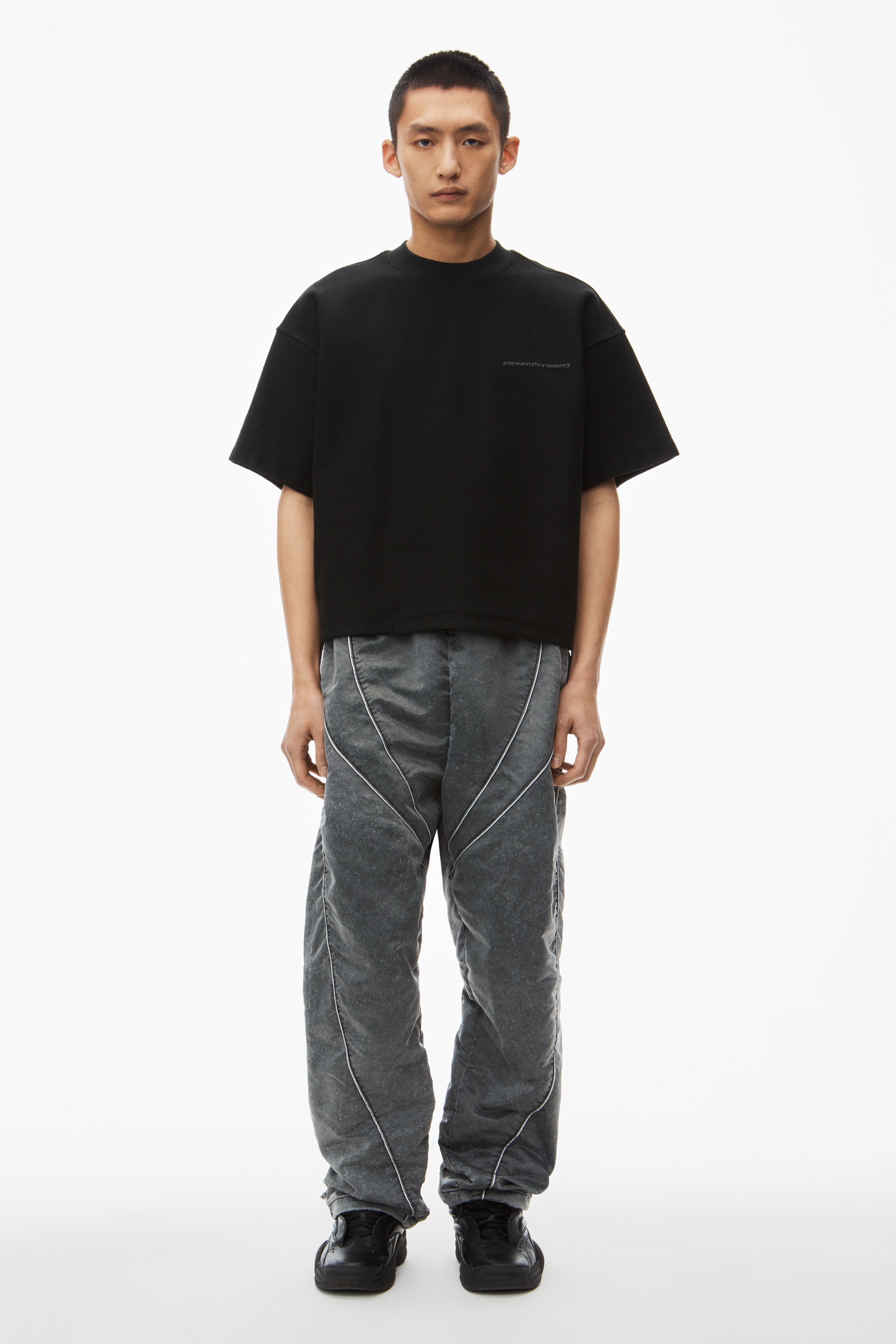 puffed logo oversize tee in cotton - 6