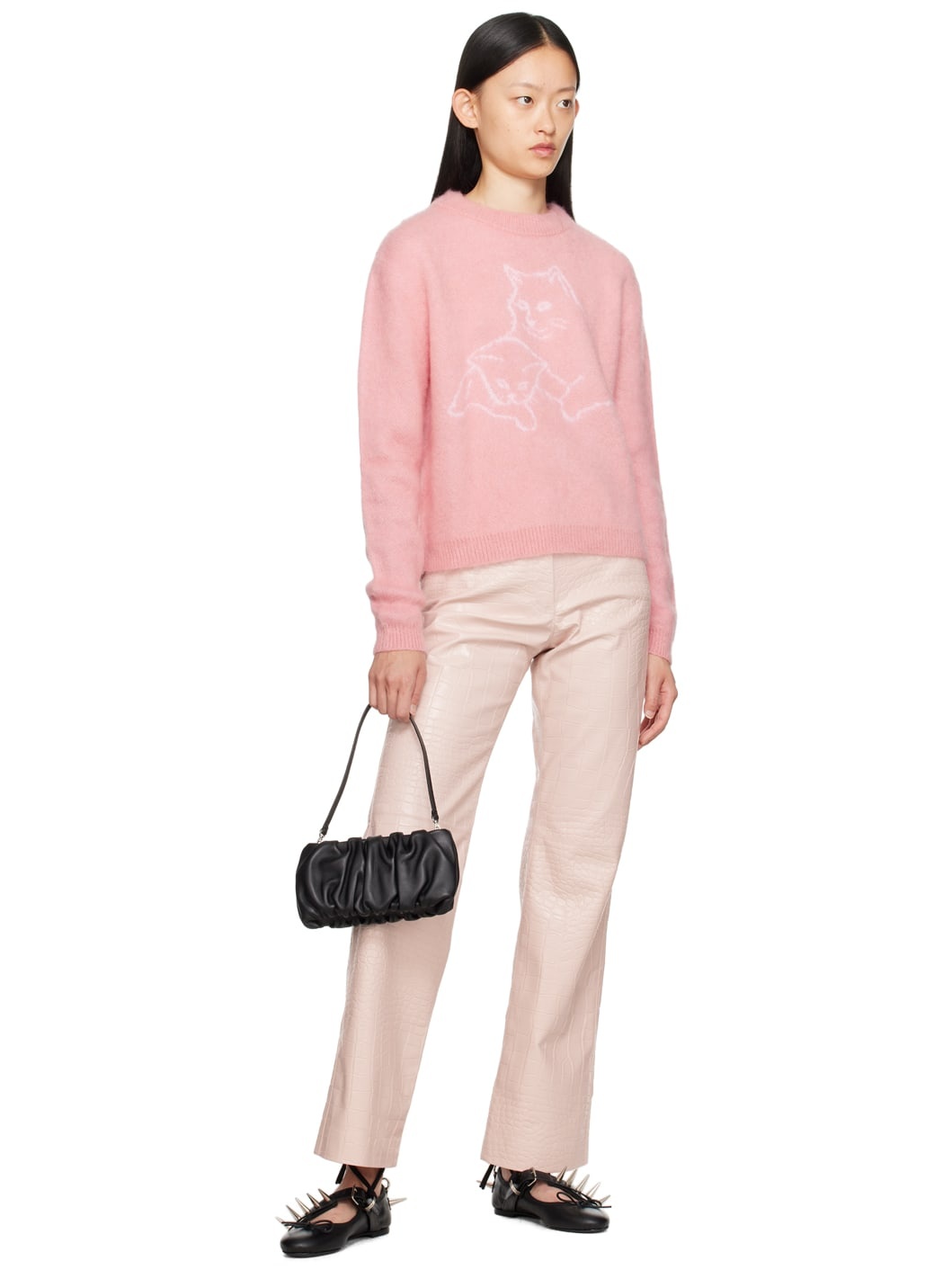 Pink Jacquard Sweater - 4