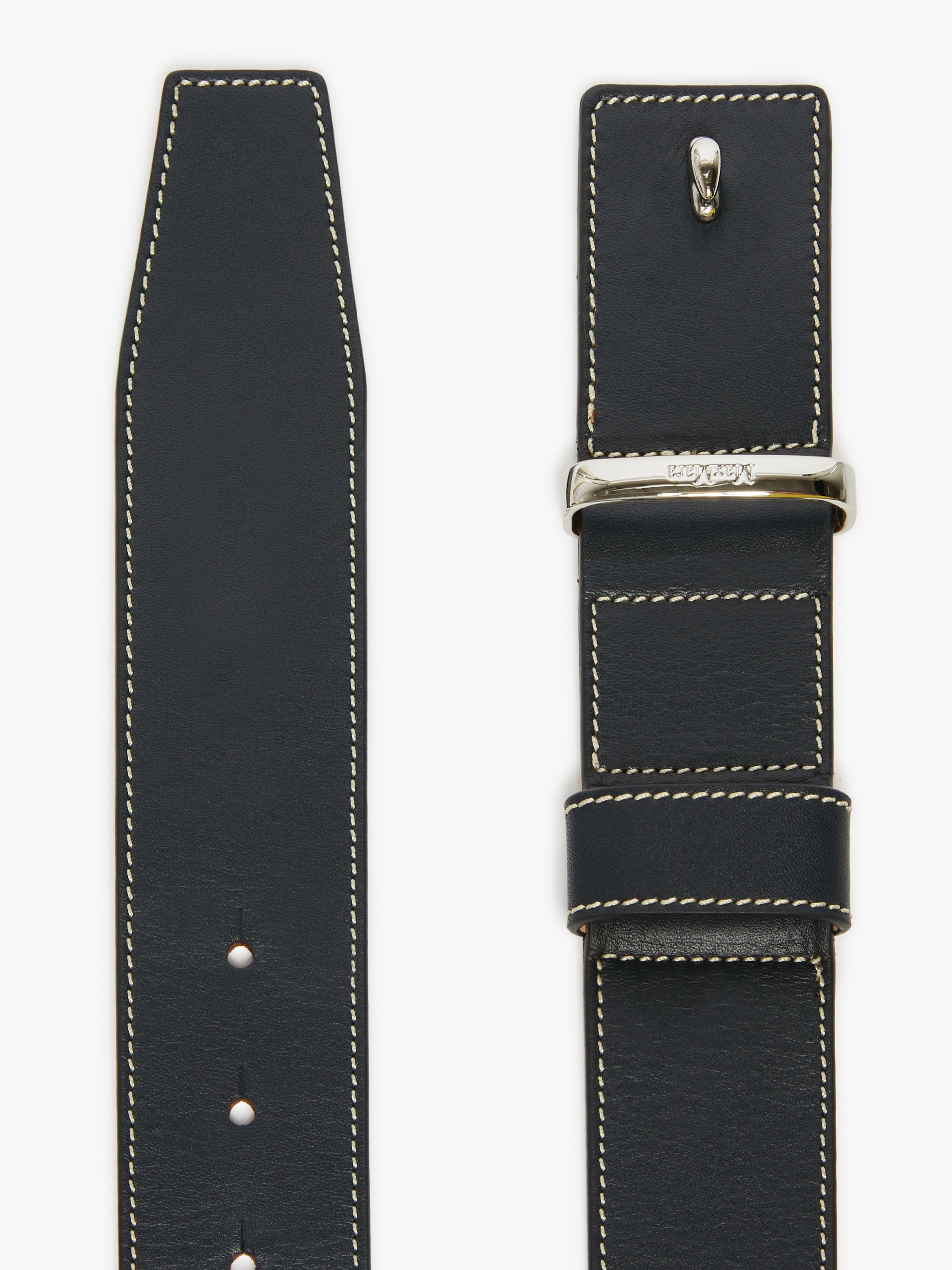 BELTLOOP40 Leather twin-fastening belt - 2