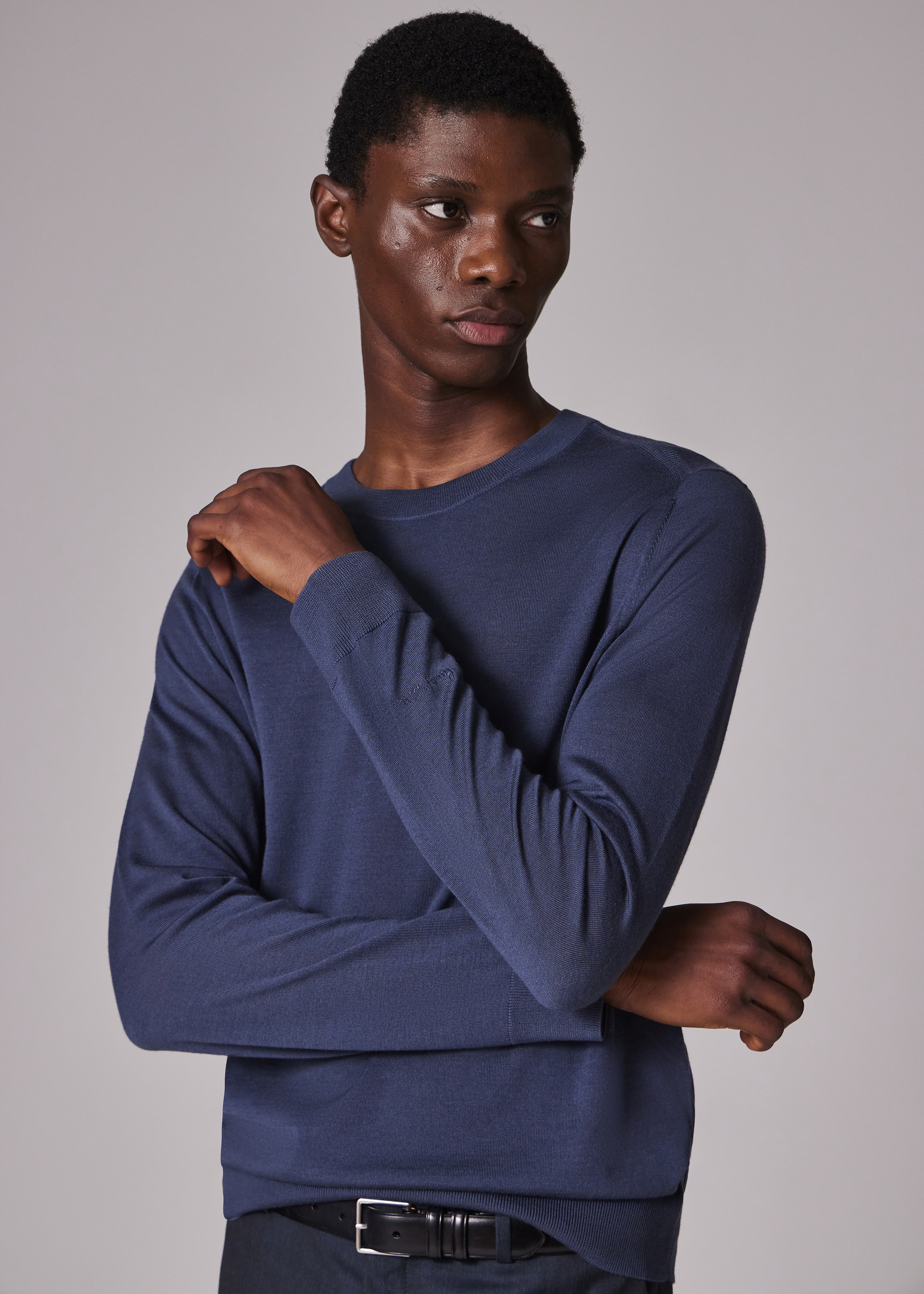 Stone Blue Merino Wool Sweater - 3