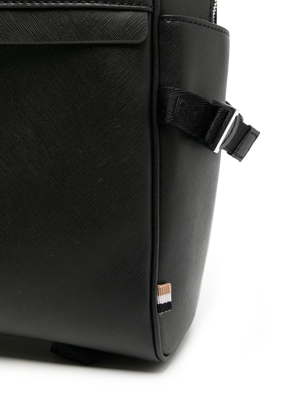 logo-tag leather backpack - 4