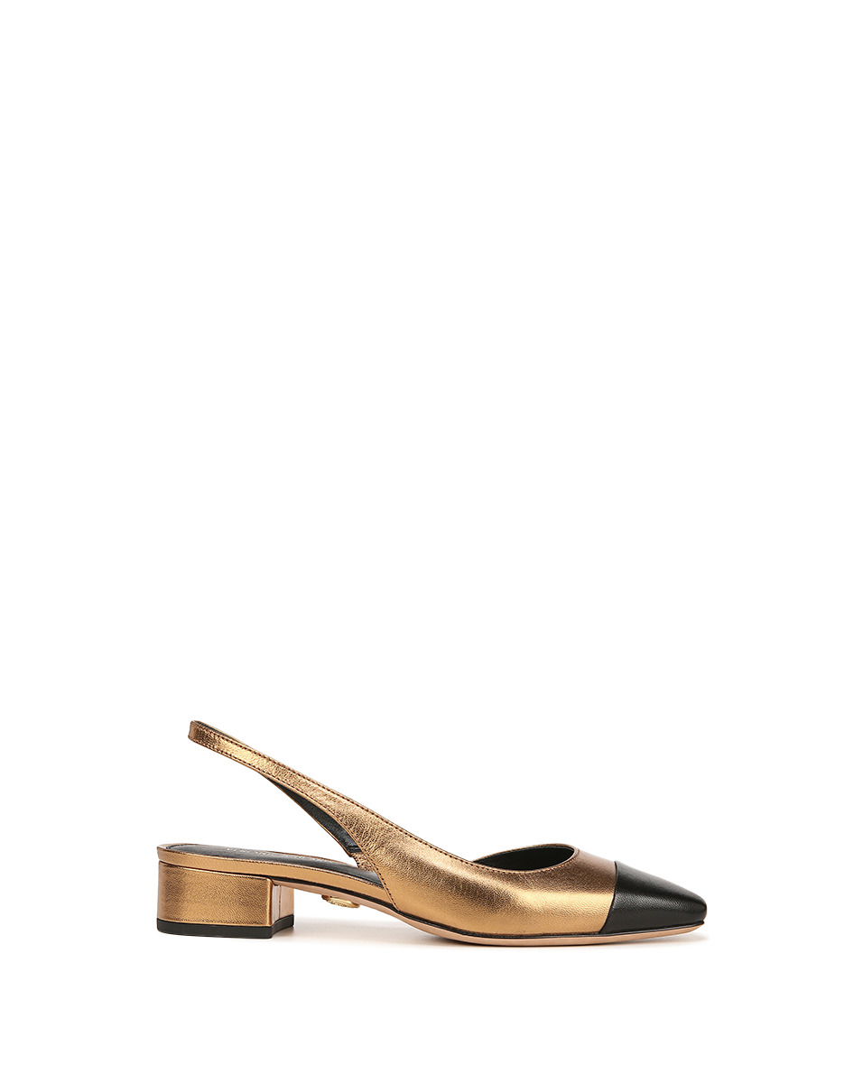 CECILE LEATHER CAP-TOE SLINGBACK - 5
