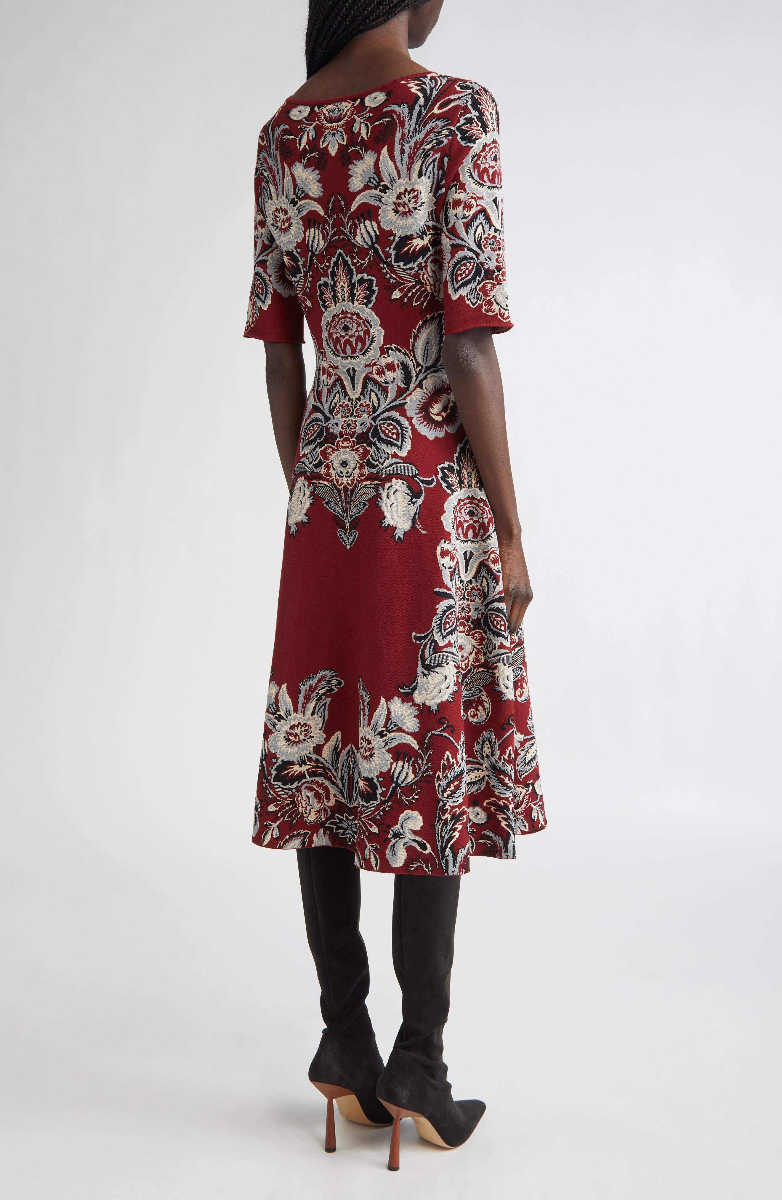 Etro Paisley Jacquard Knit Midi Dress in Printed Bordeaux Base at Nordstrom - 2