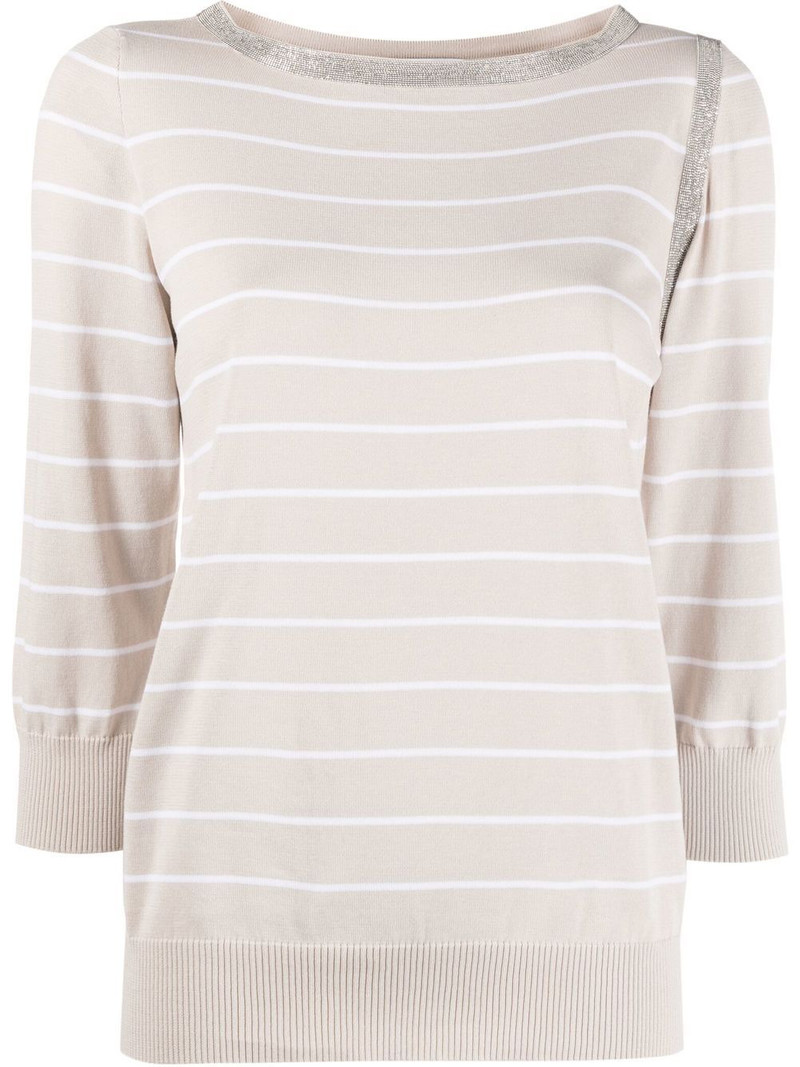 stripe-print cotton jumper 1