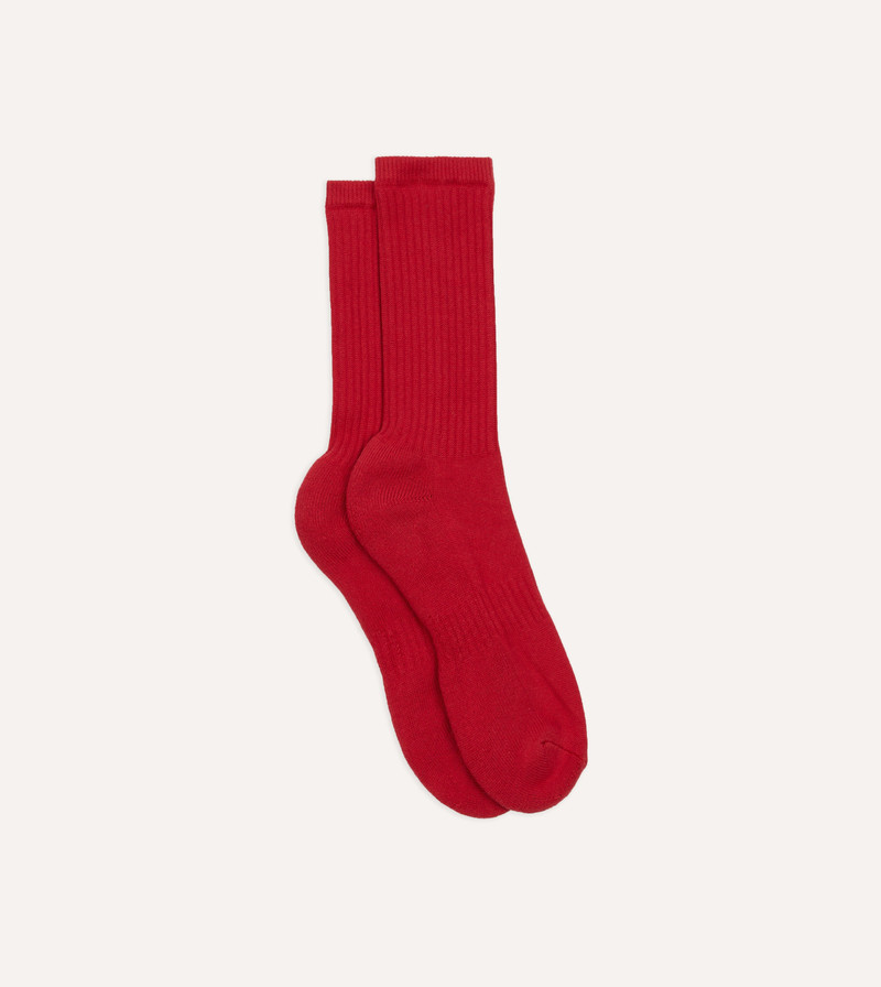 Red Cotton Sports Socks 1