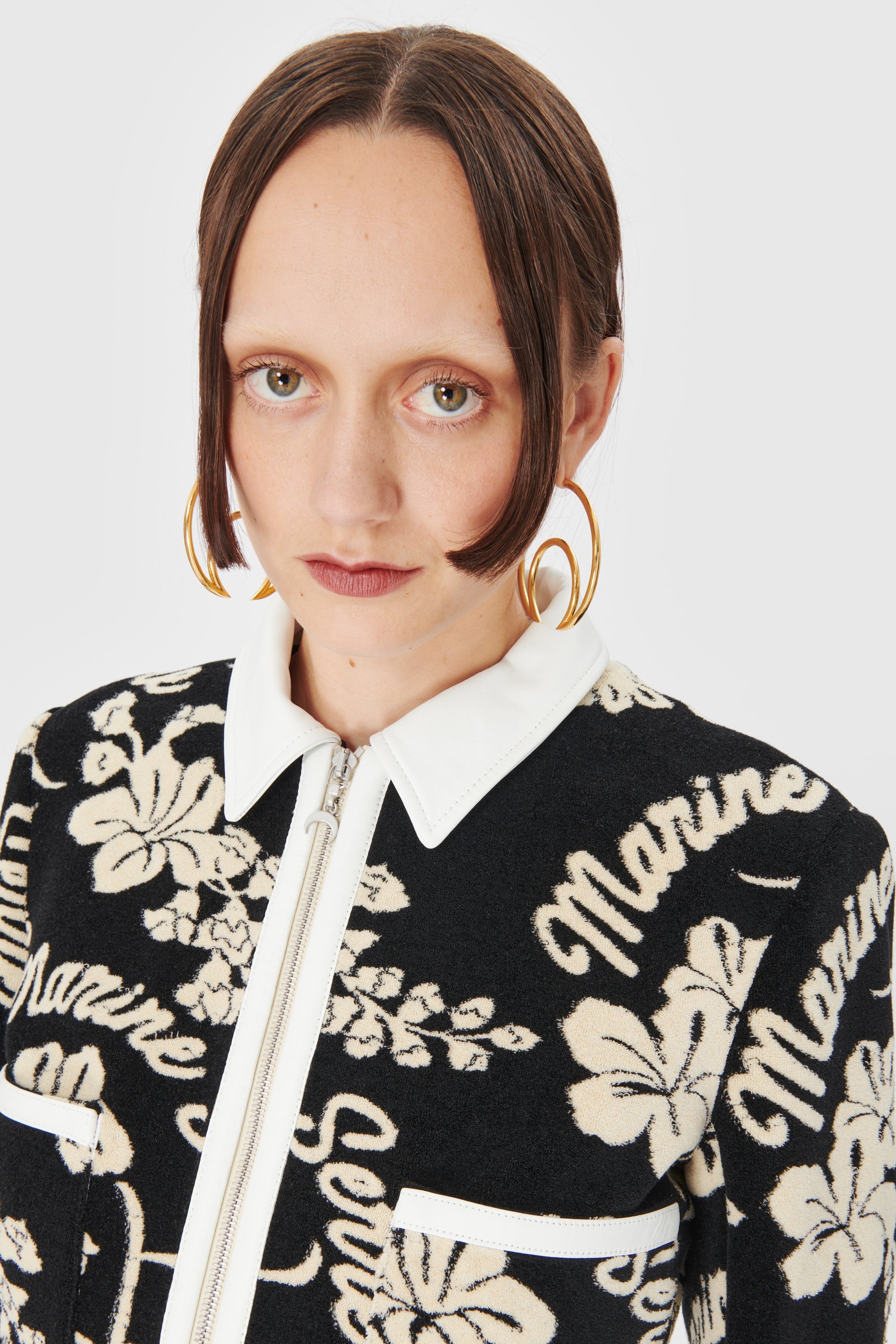 Jersey Jacquard Towels Cropped Jacket - 7