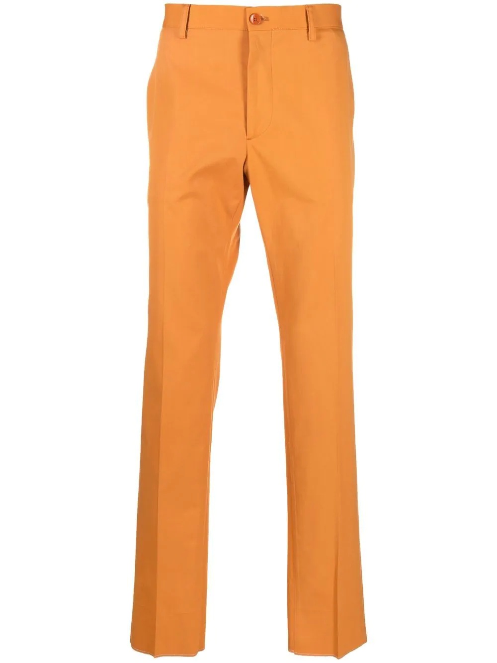 cotton-blend straight-leg trousers - 1