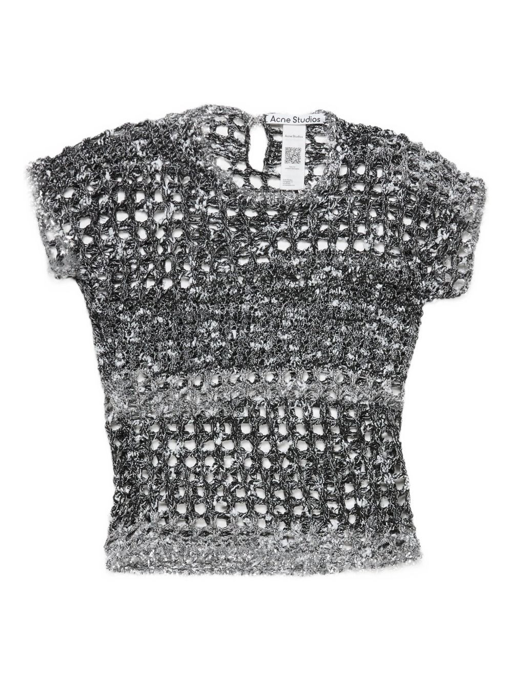 crochet-knit cropped T-shirt - 1