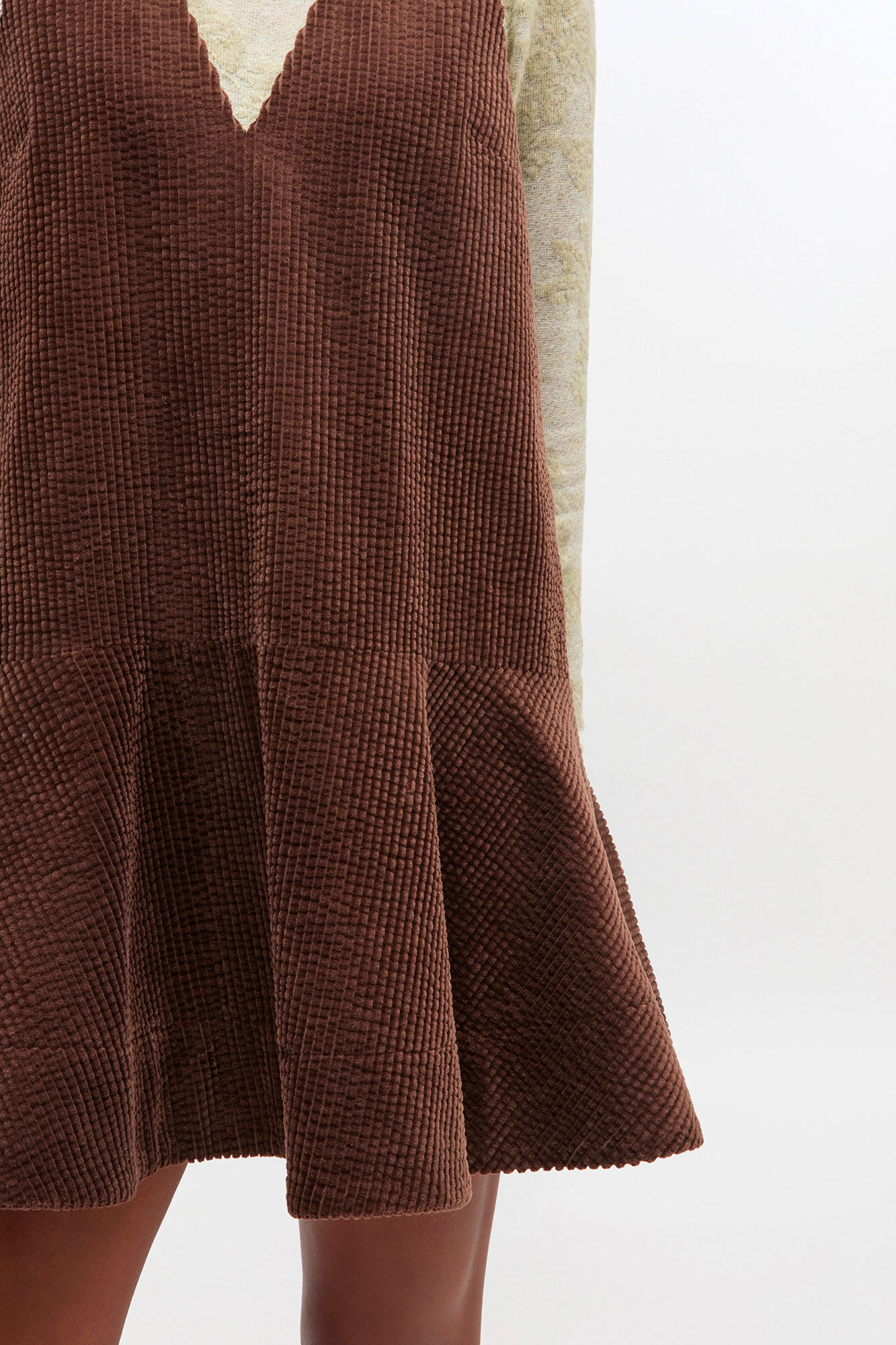 BROWN CORDUROY MINI DRESS - 4