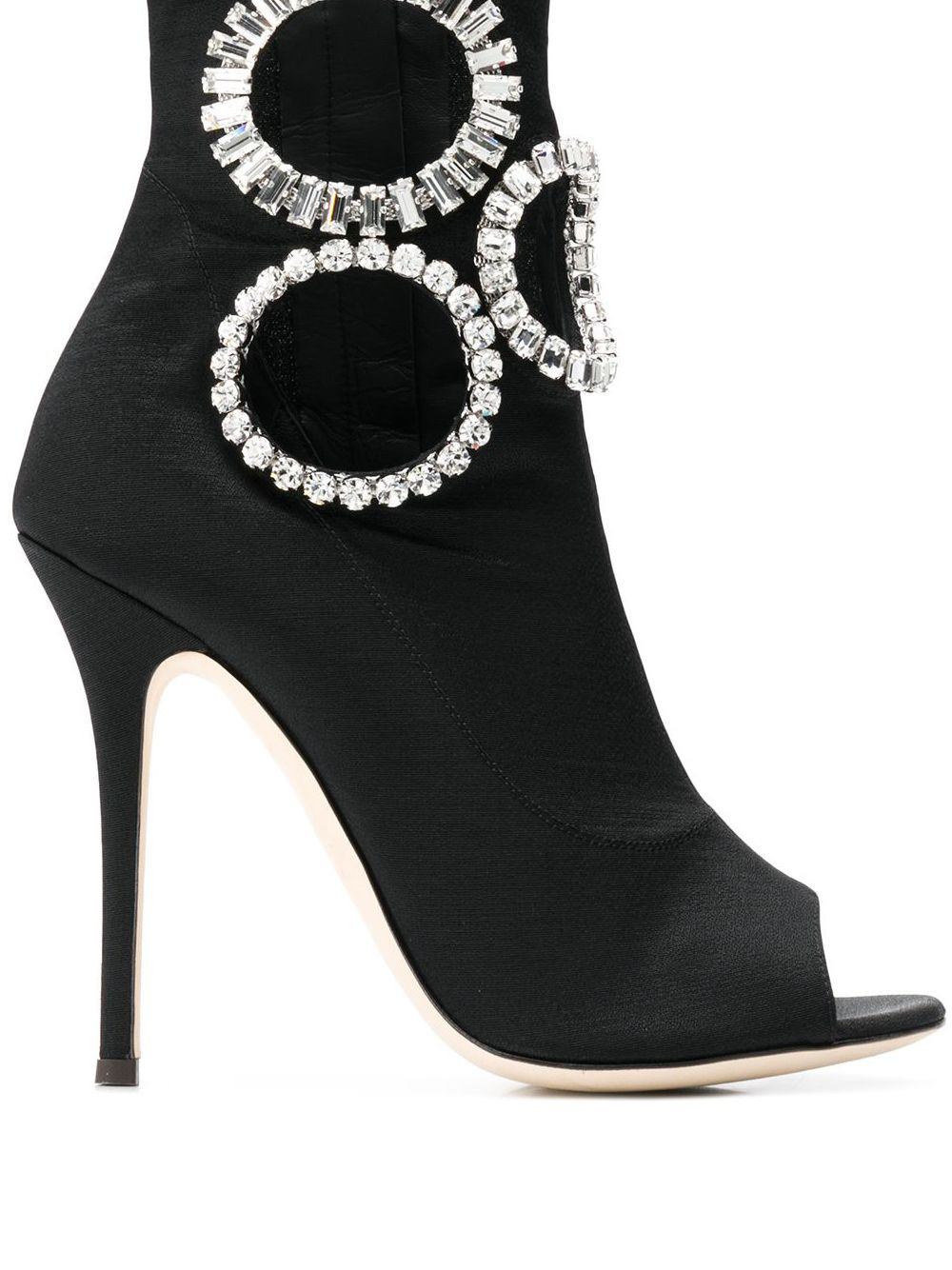 crystal embellished heeled boots - 1