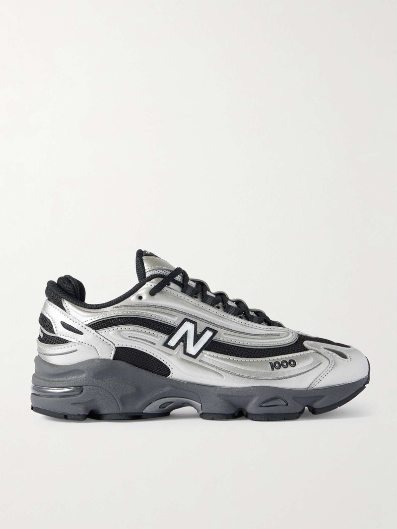 1000 Leather and Mesh Sneakers - 1