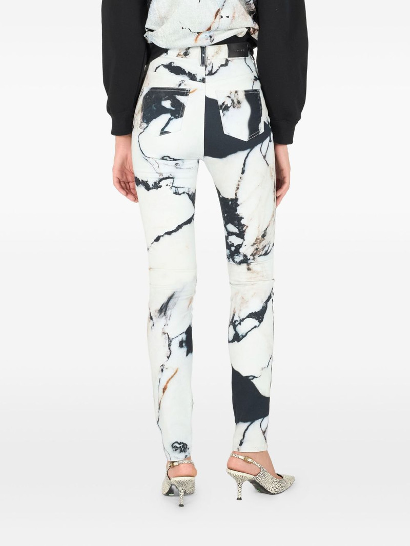 marble-print skinny trousers 4