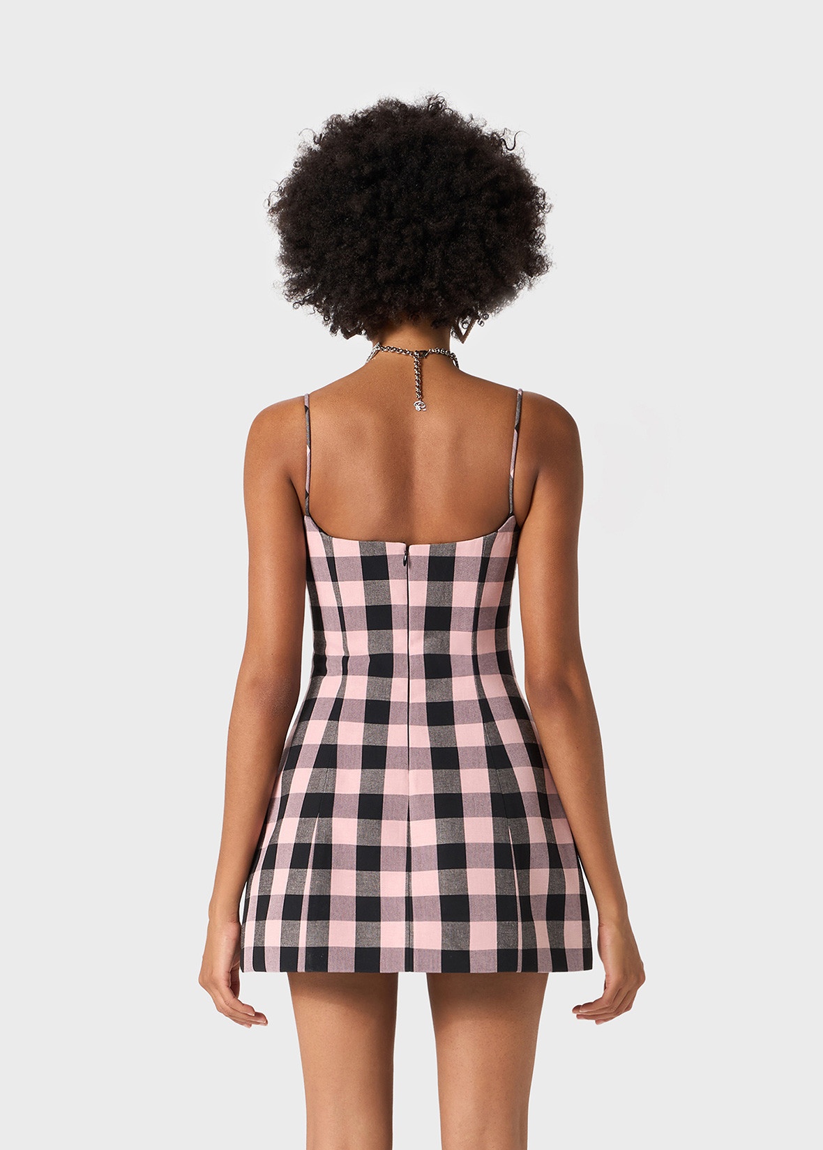 MINI DRESS IN BONDED VICHY - 4