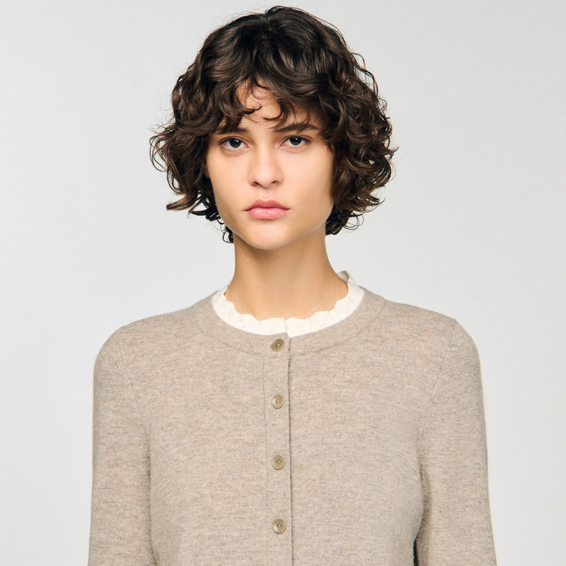 CARDIGAN WITH CONTRAST COLLAR 4