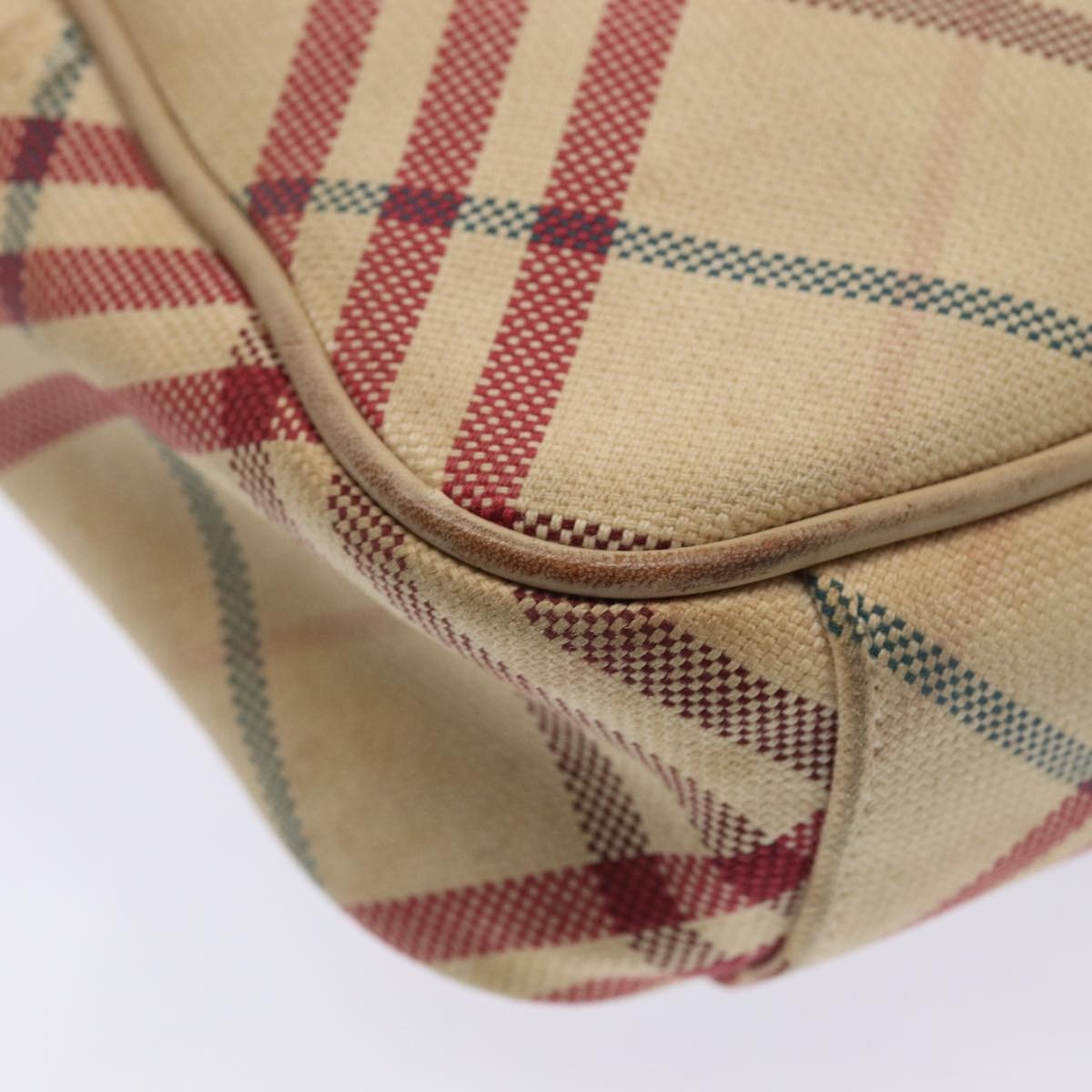 Burberry Nova Check Blue Label Shoulder Bag Canvas Beige Red - 16