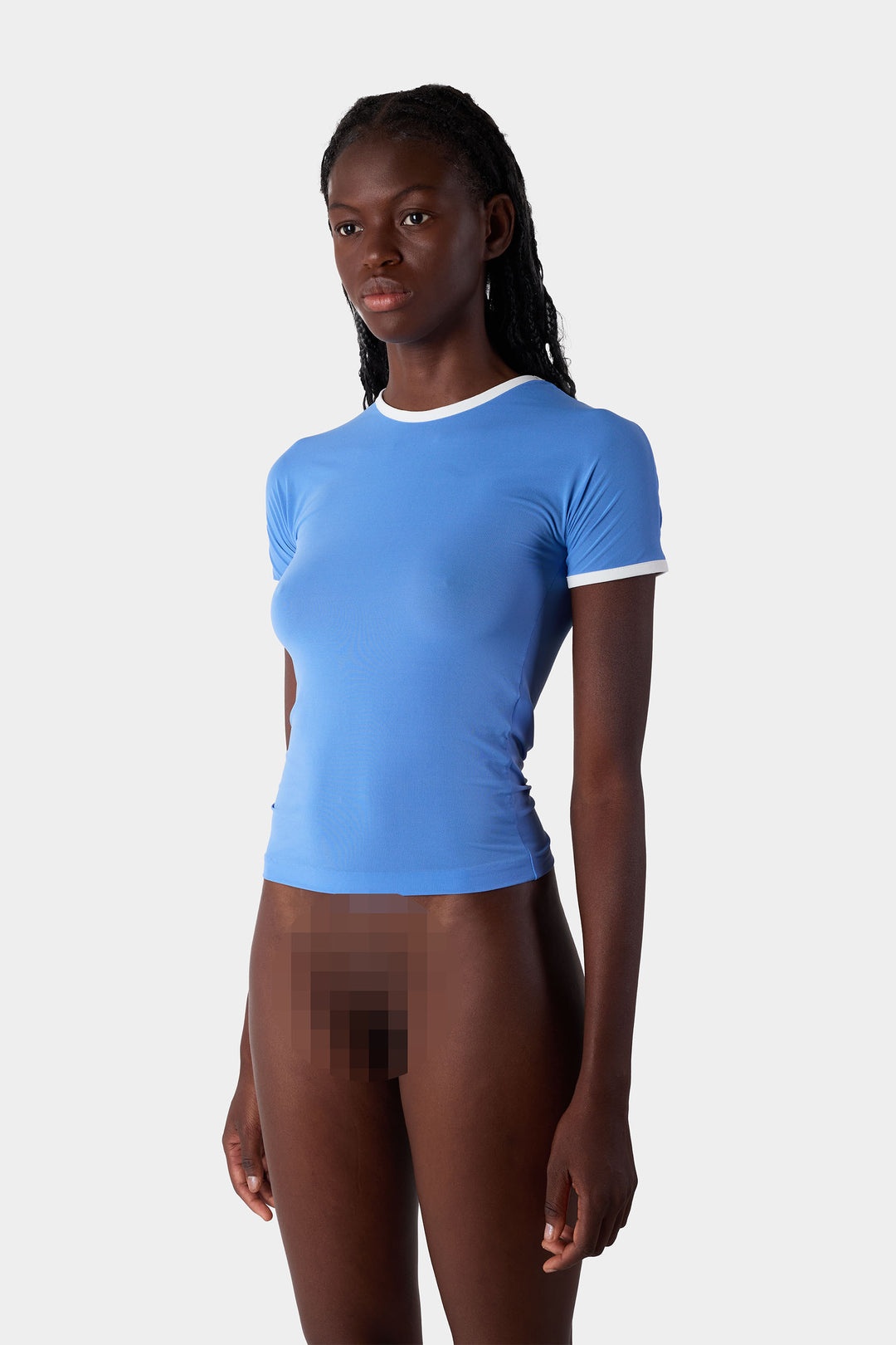 SUPER STRETCH SHORTSLEEVE TOP / sapphire blue - 3