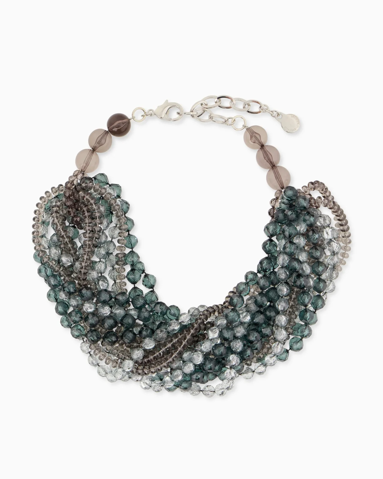 MULTI-STRAND NECKLACE WITH TRANSLUCENT FACETED BEADS - 1