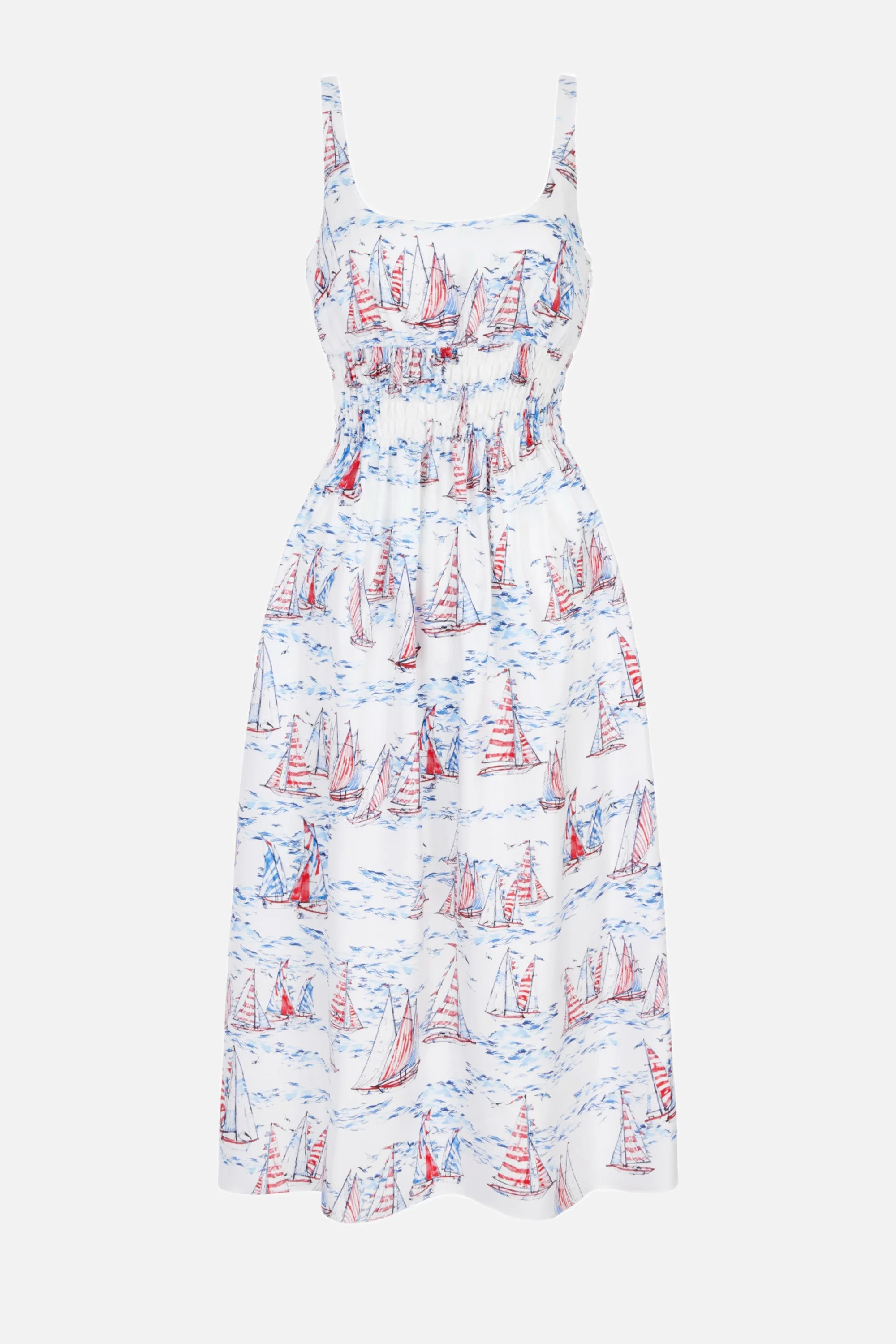 Giovanna Dress in Boat Print Silk Twill - 1