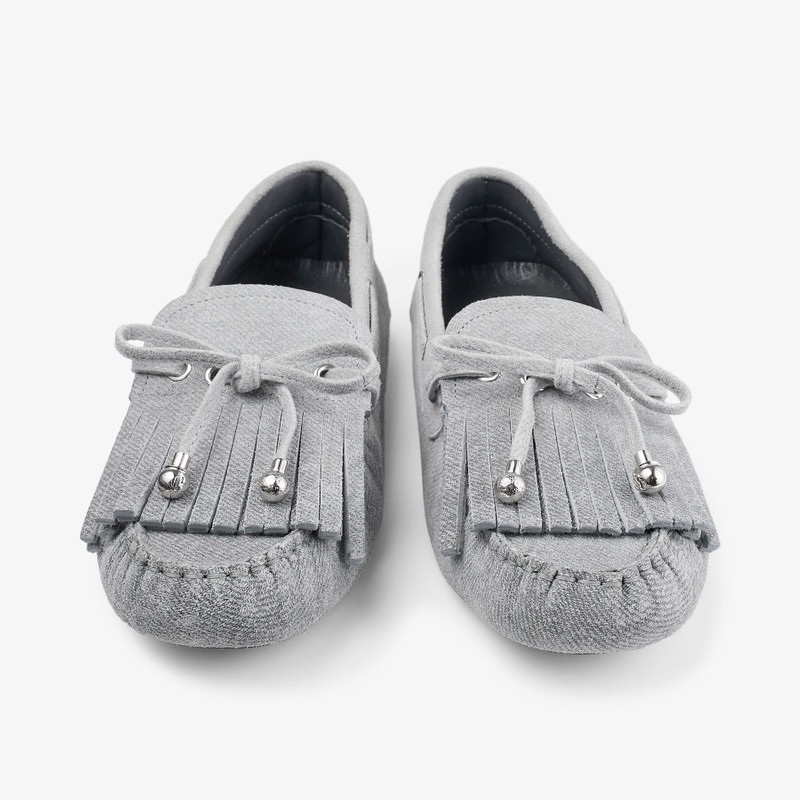 Manon F Dove Suede Denim Loafers 4