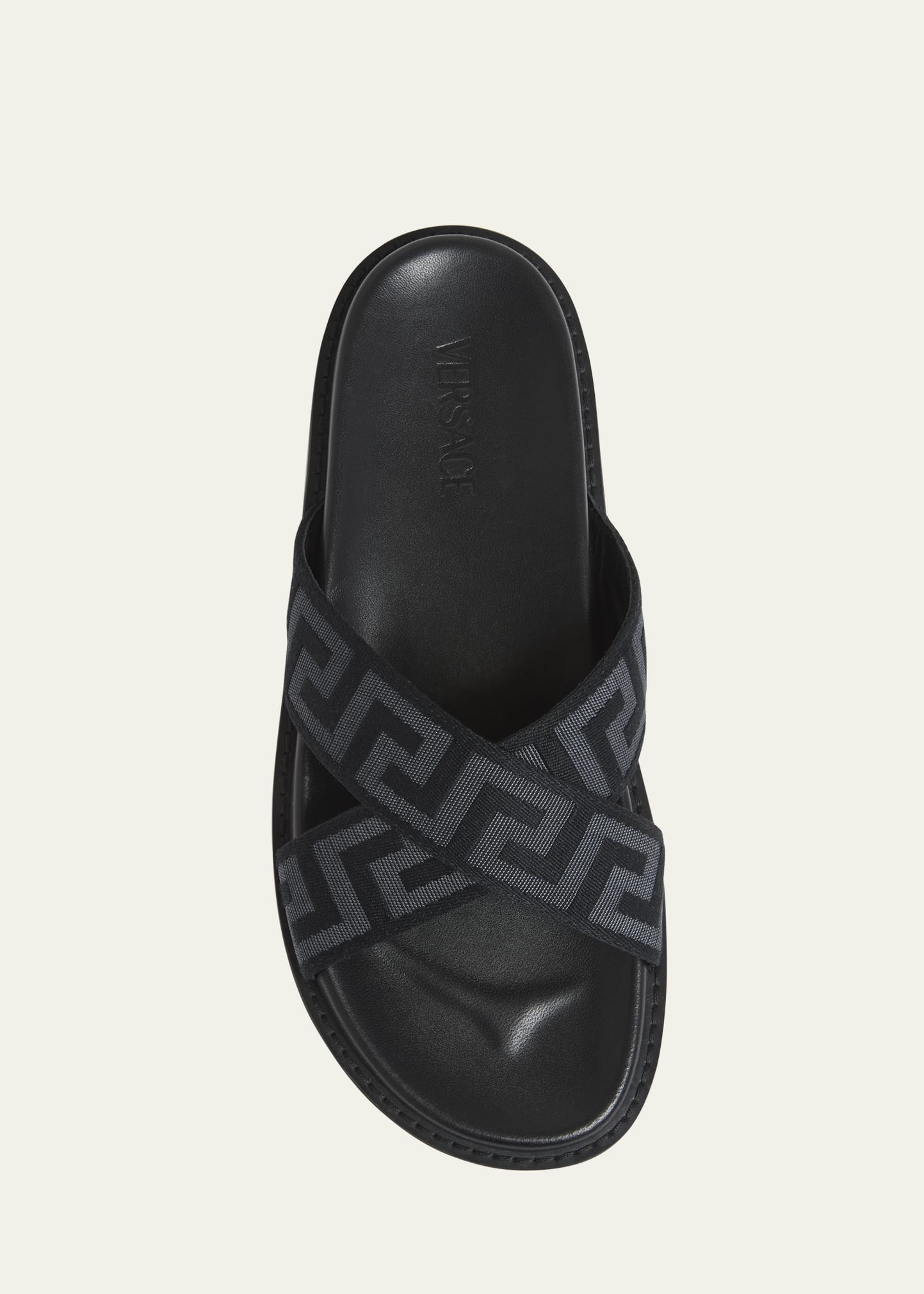 Men's Greek Key Crisscross Slide Sandals - 5