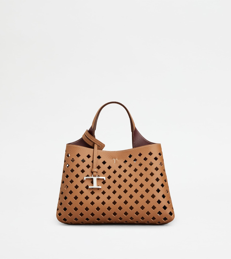 BAG IN LEATHER MICRO - BROWN, BURGUNDY 1