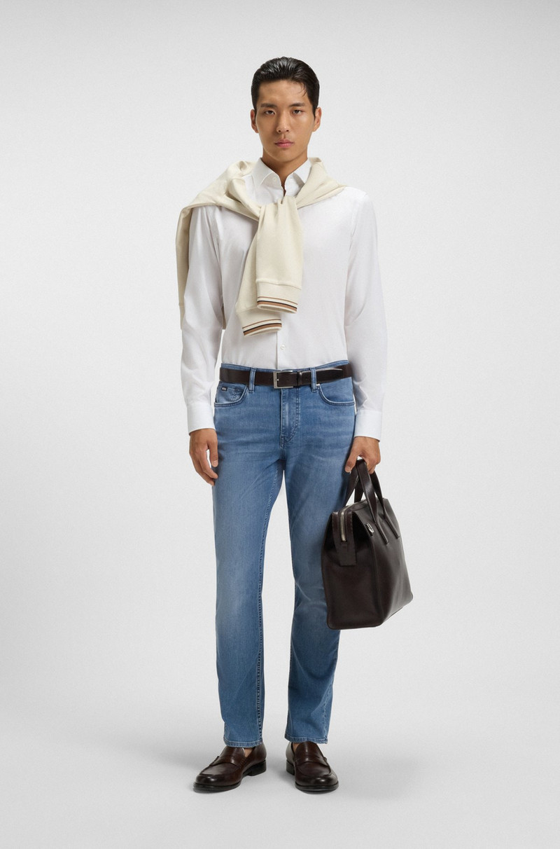 BOSS SLIM-FIT JEANS IN BLUE PERFORMANCE DENIM outlook