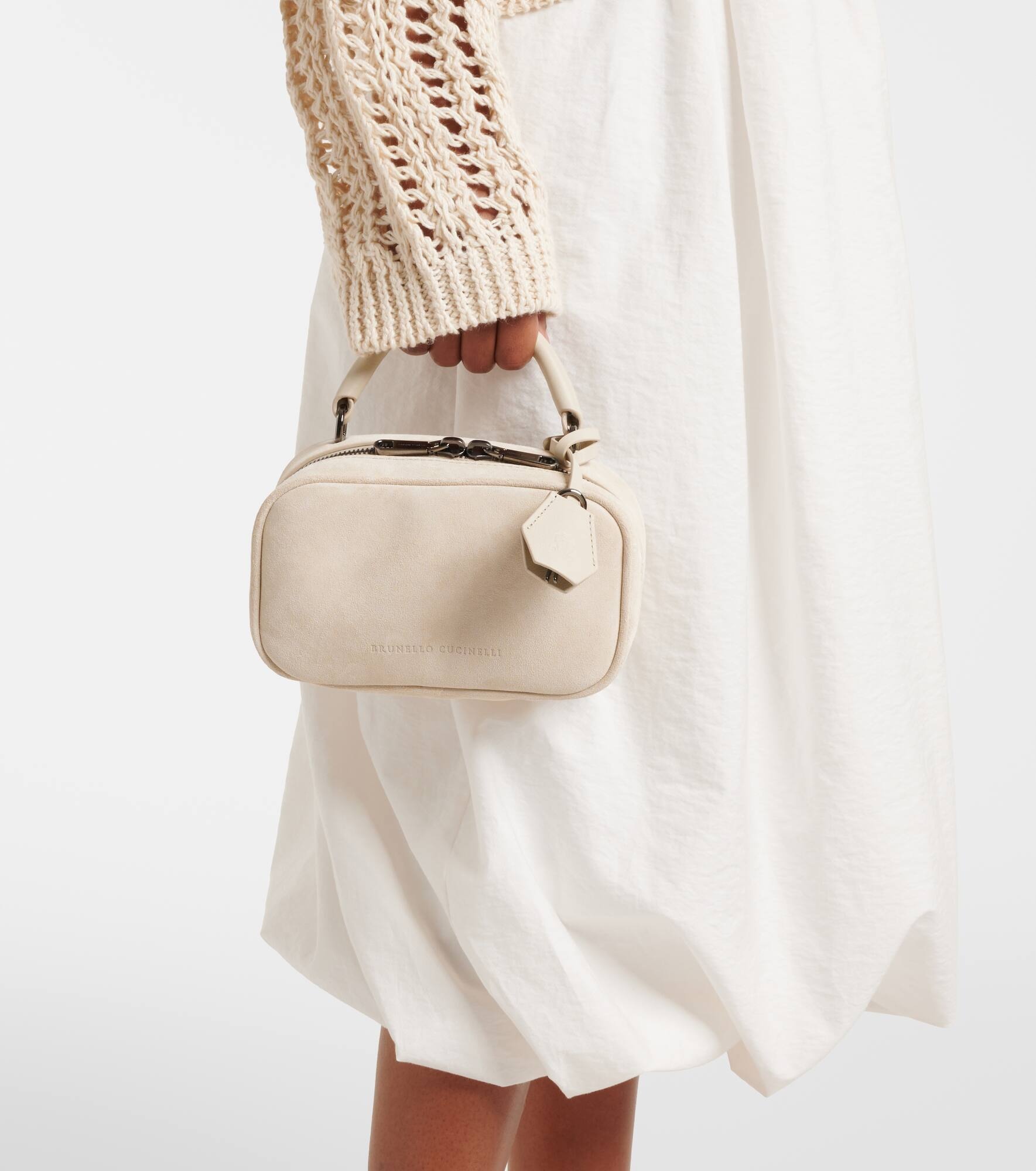 Foulard Mini suede tote bag - 7