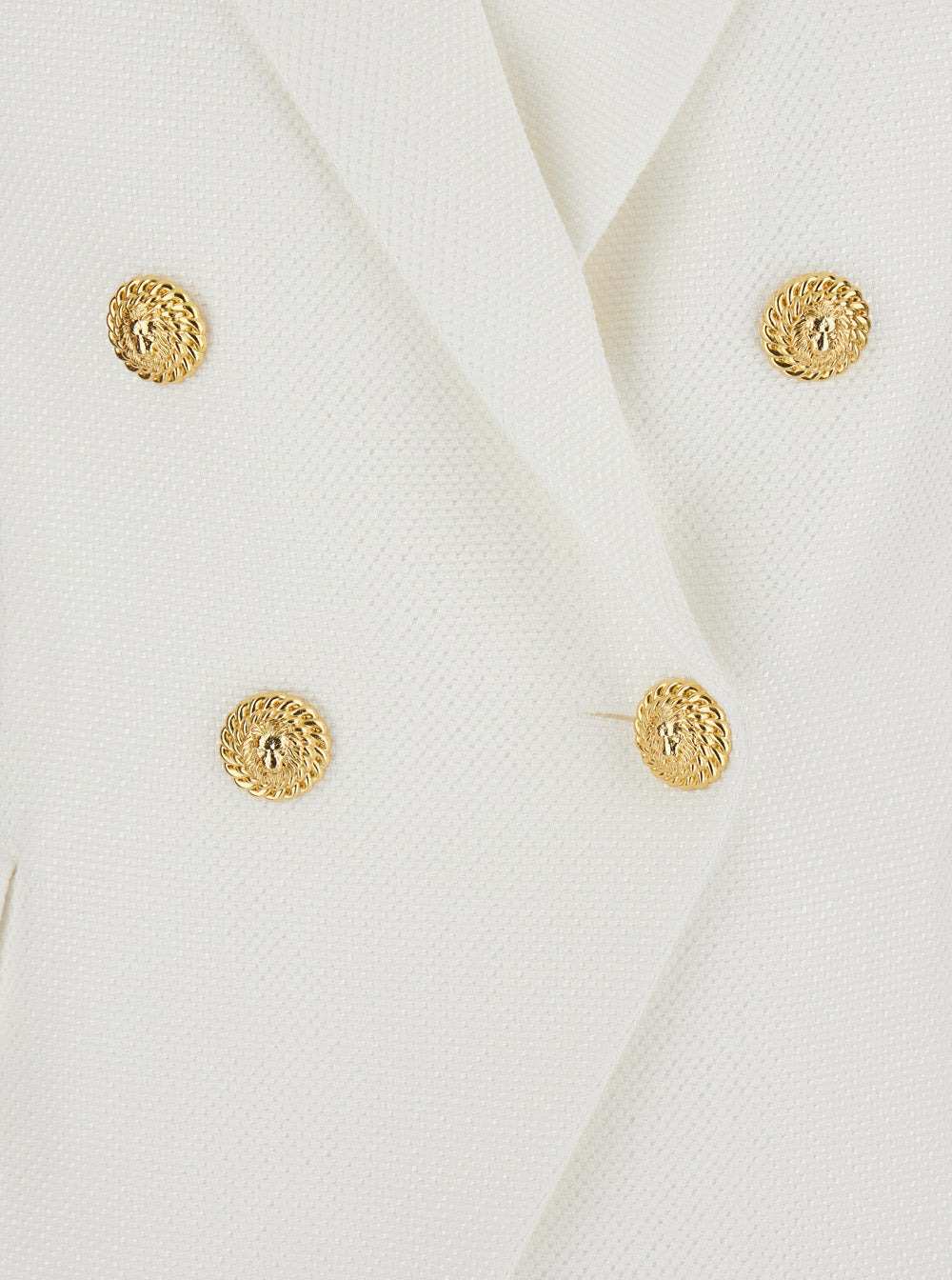 Balmain Women White Double-Breasted Jacket With Peak Lapels And Logo Buttons In Fabric Women - 3