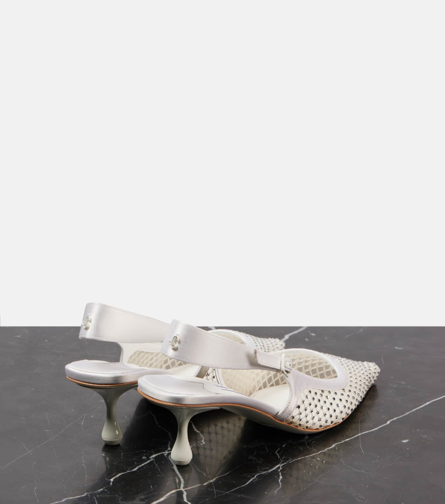 Amel 50 embellished mesh slingback pumps - 2