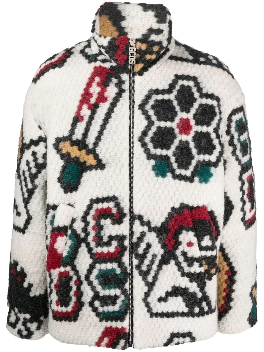 zip-up embroidered jacket - 1