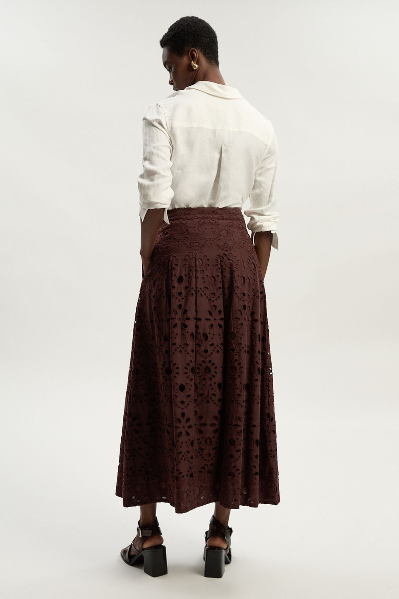 Cotton Broderie Woven Maxi Skirt 5