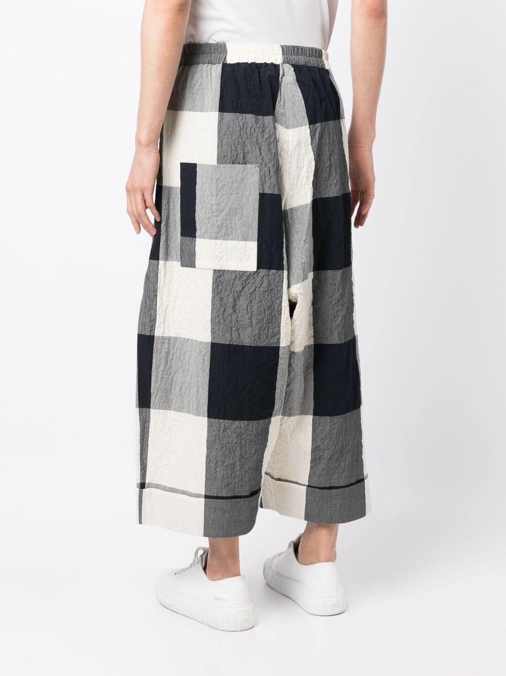 Baker check-print cropped trousers - 4