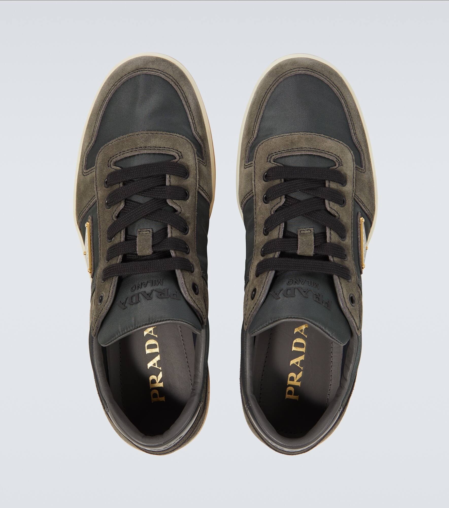 Re-Nylon and suede sneakers - 4