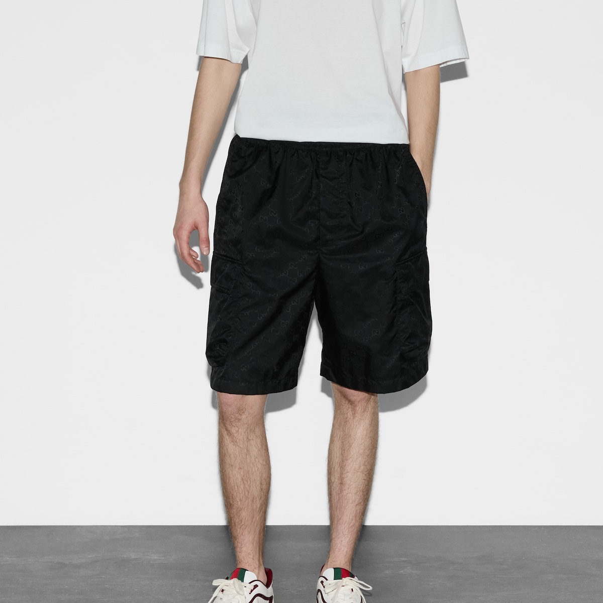 Lightweight GG nylon jacquard short - 3