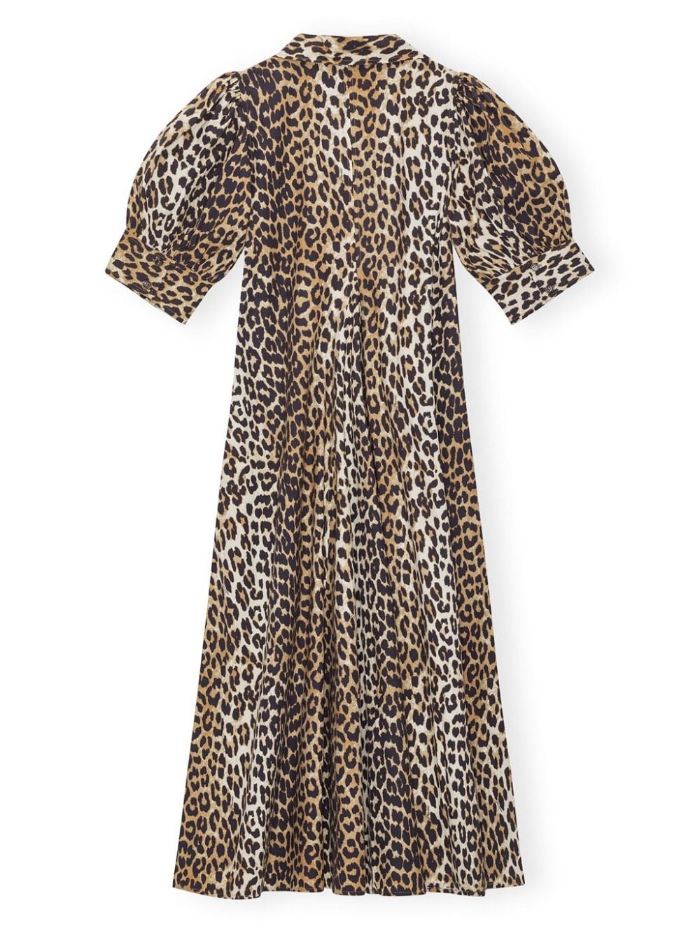 leopard-print organic cotton midi dress - 6