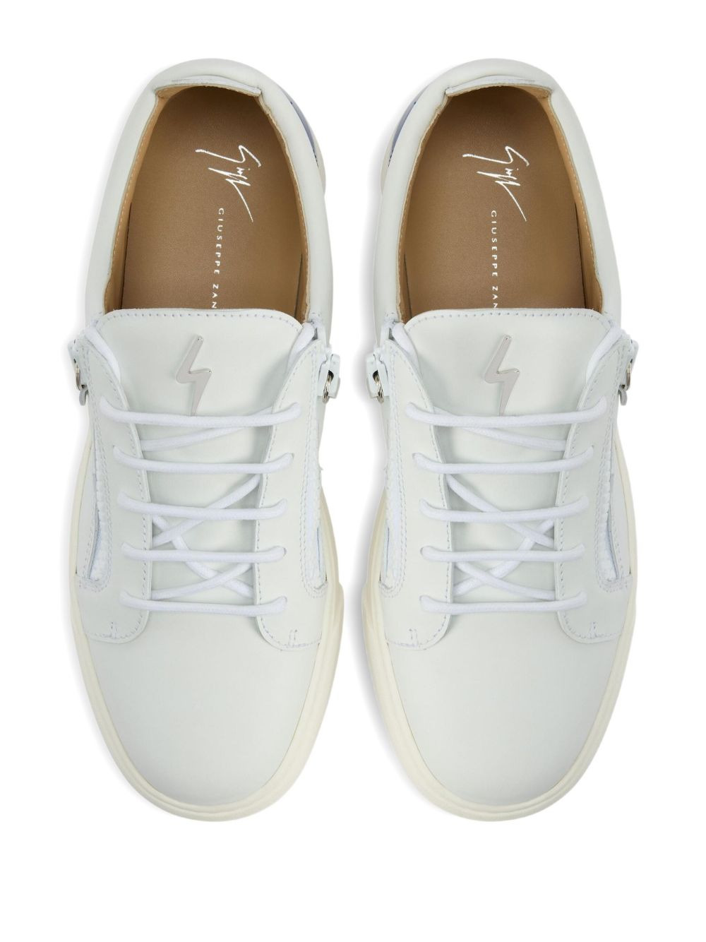 Frankie zip-detail leather trainers - 4