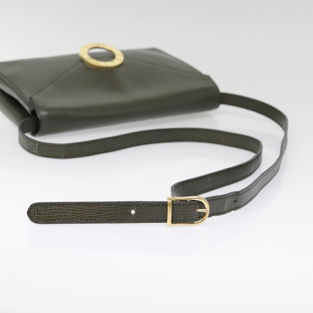 CELINE Circle Shoulder Bag Leather Khaki Gold - 7