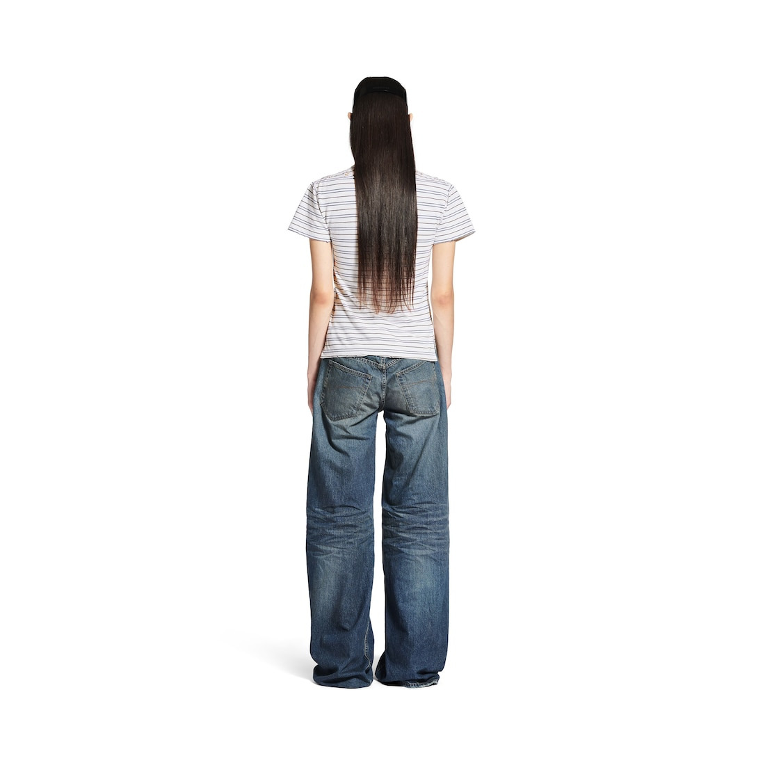Women's Wide Leg Baggy Pants in Blue - 4
