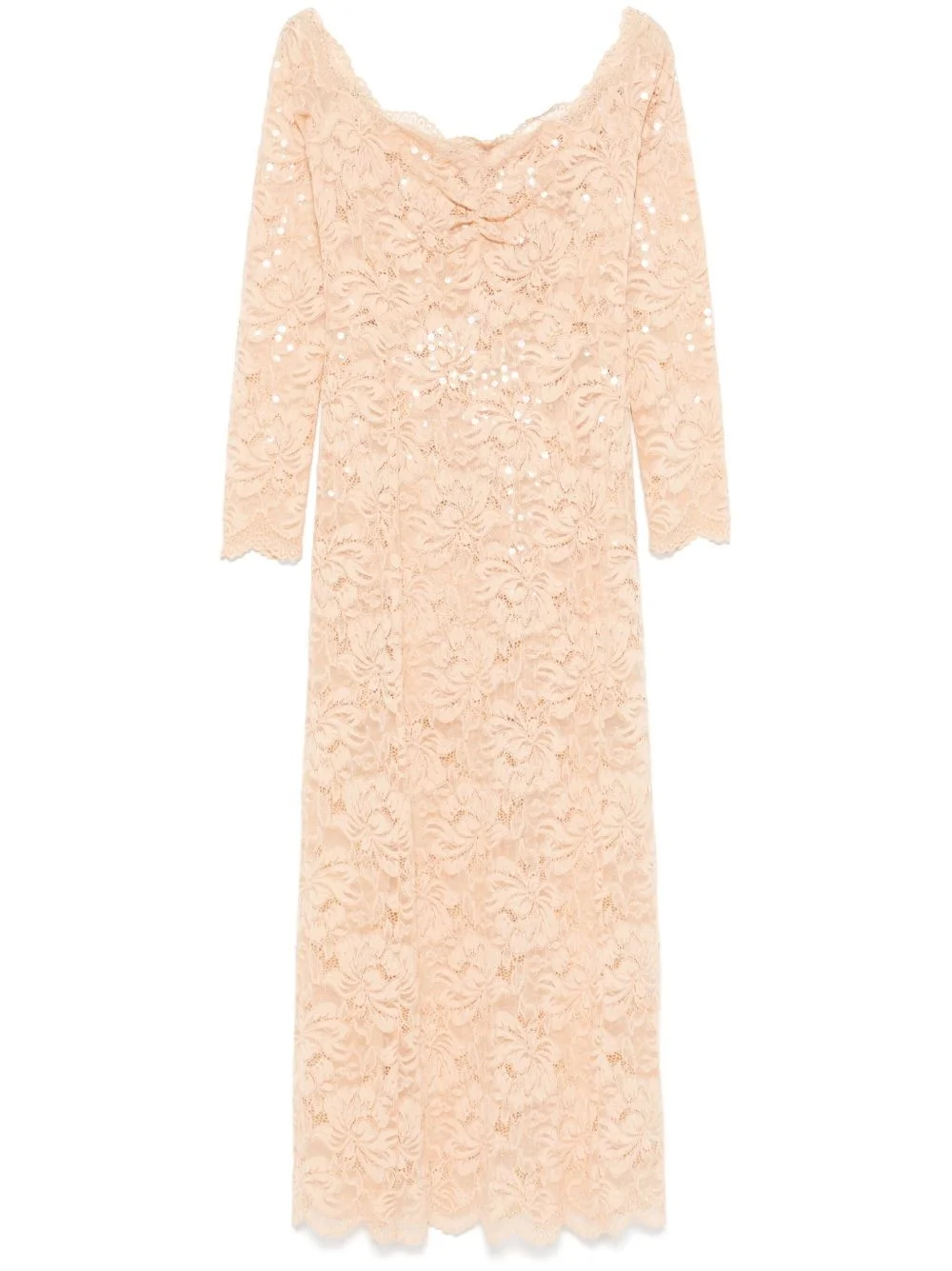 sequinned lace maxi dress - 1