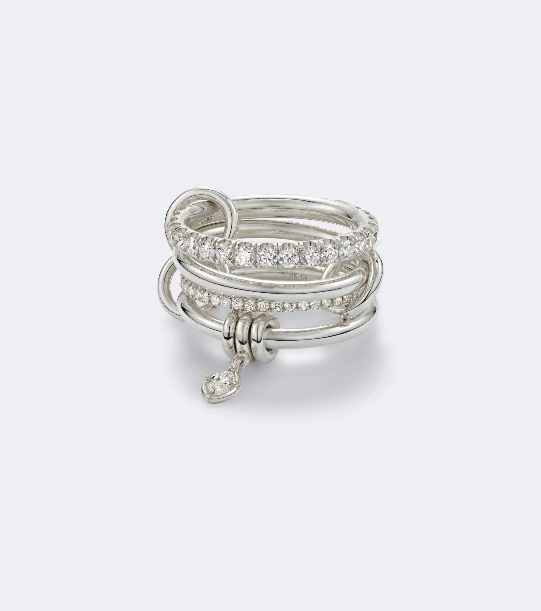 Inara Heart sterling silver ring with diamonds - 1