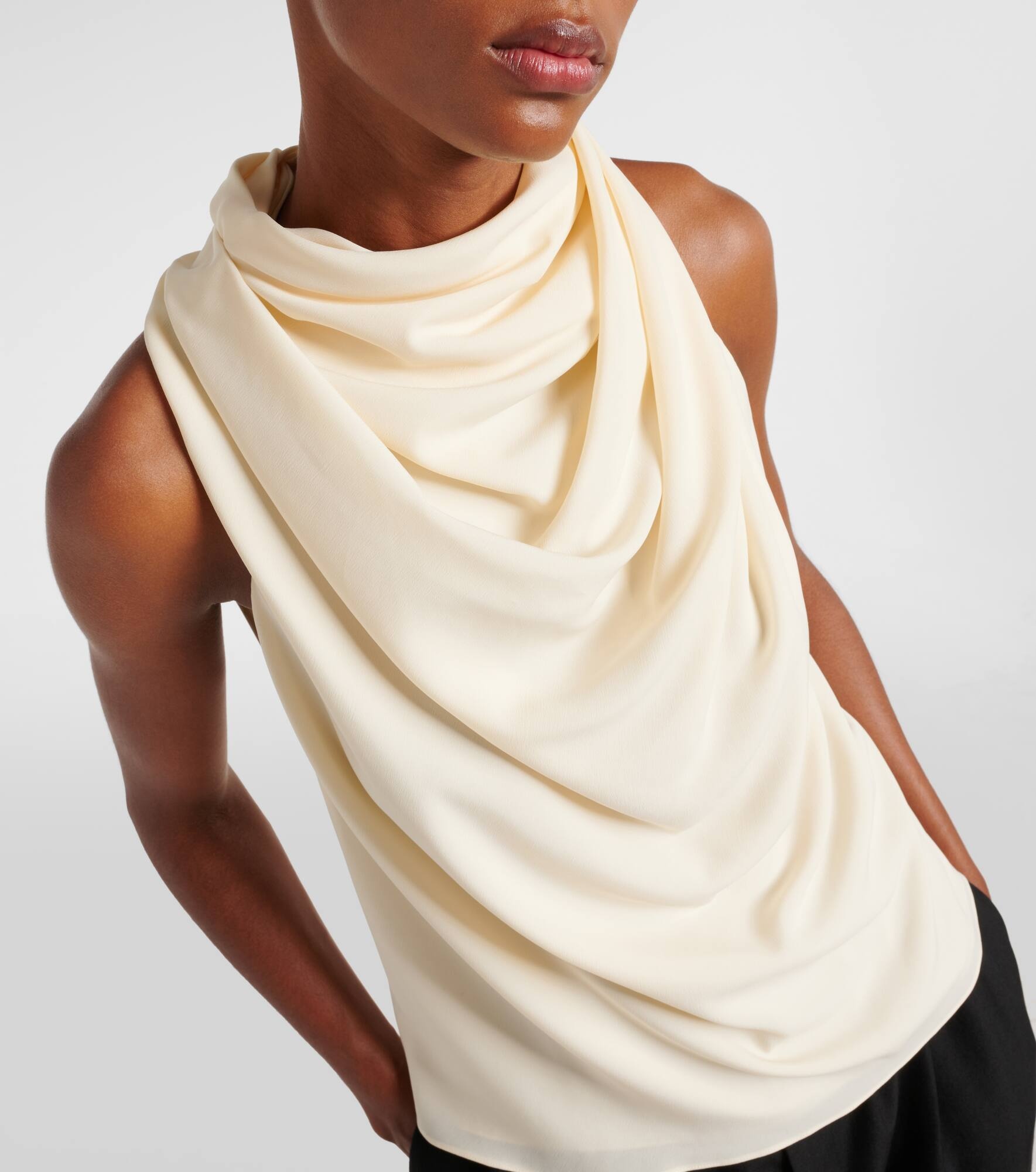 Sleary draped crêpe top - 6